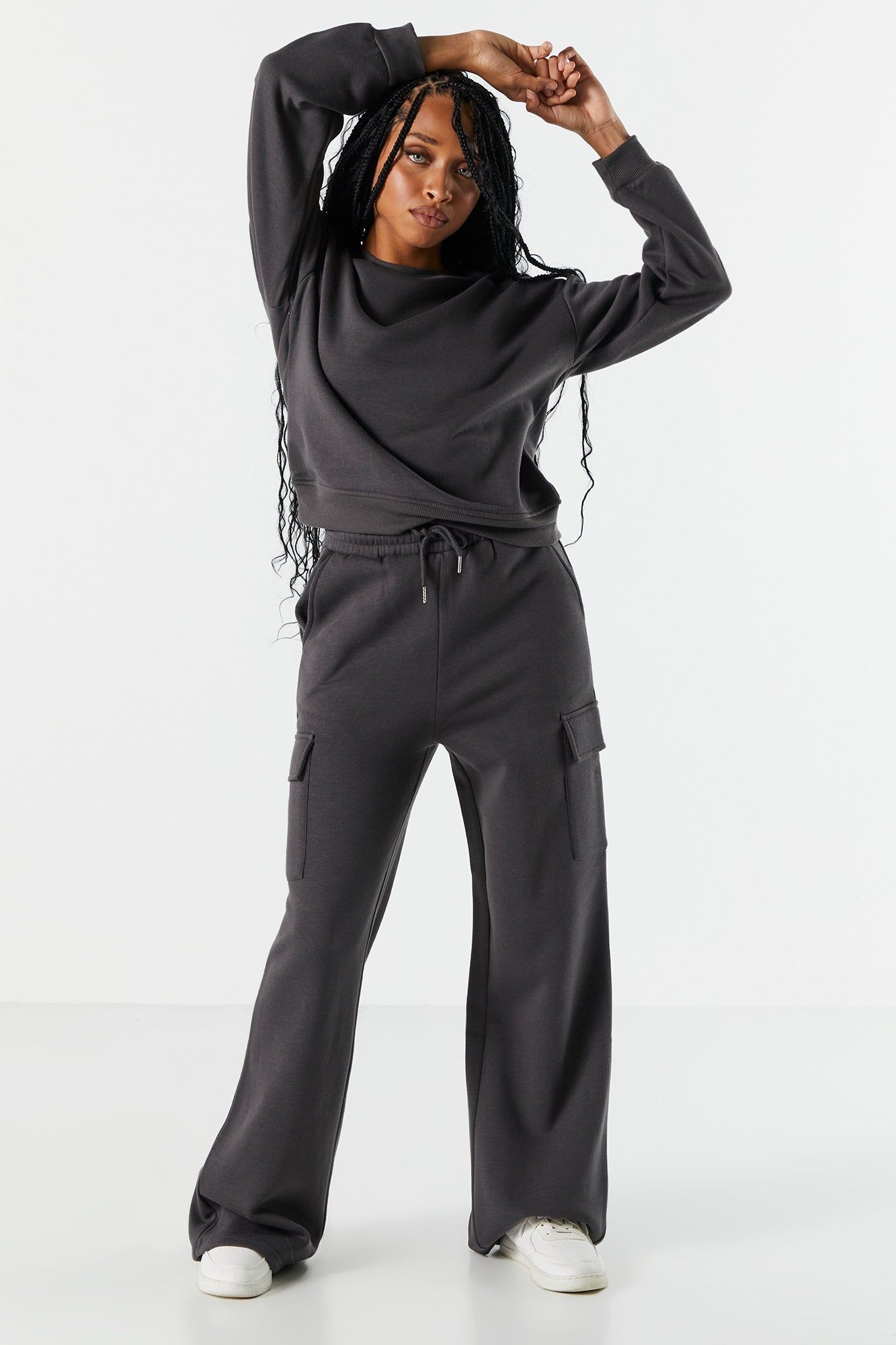 Fleece Wide Leg Cargo Pant sold by Urban Planet product image thumbnail 7