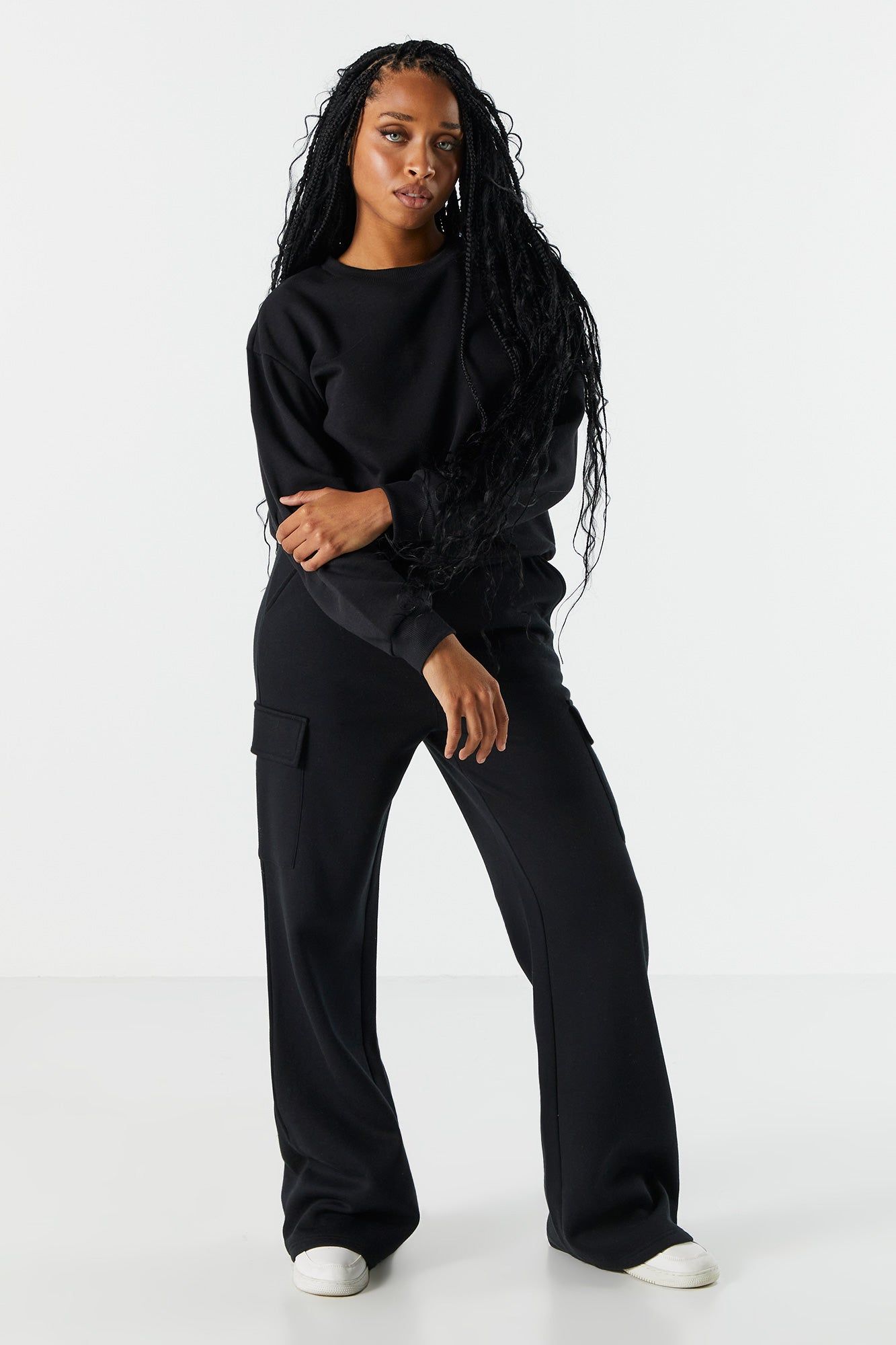 Fleece Wide Leg Cargo Pant sold by Urban Planet product image thumbnail 4