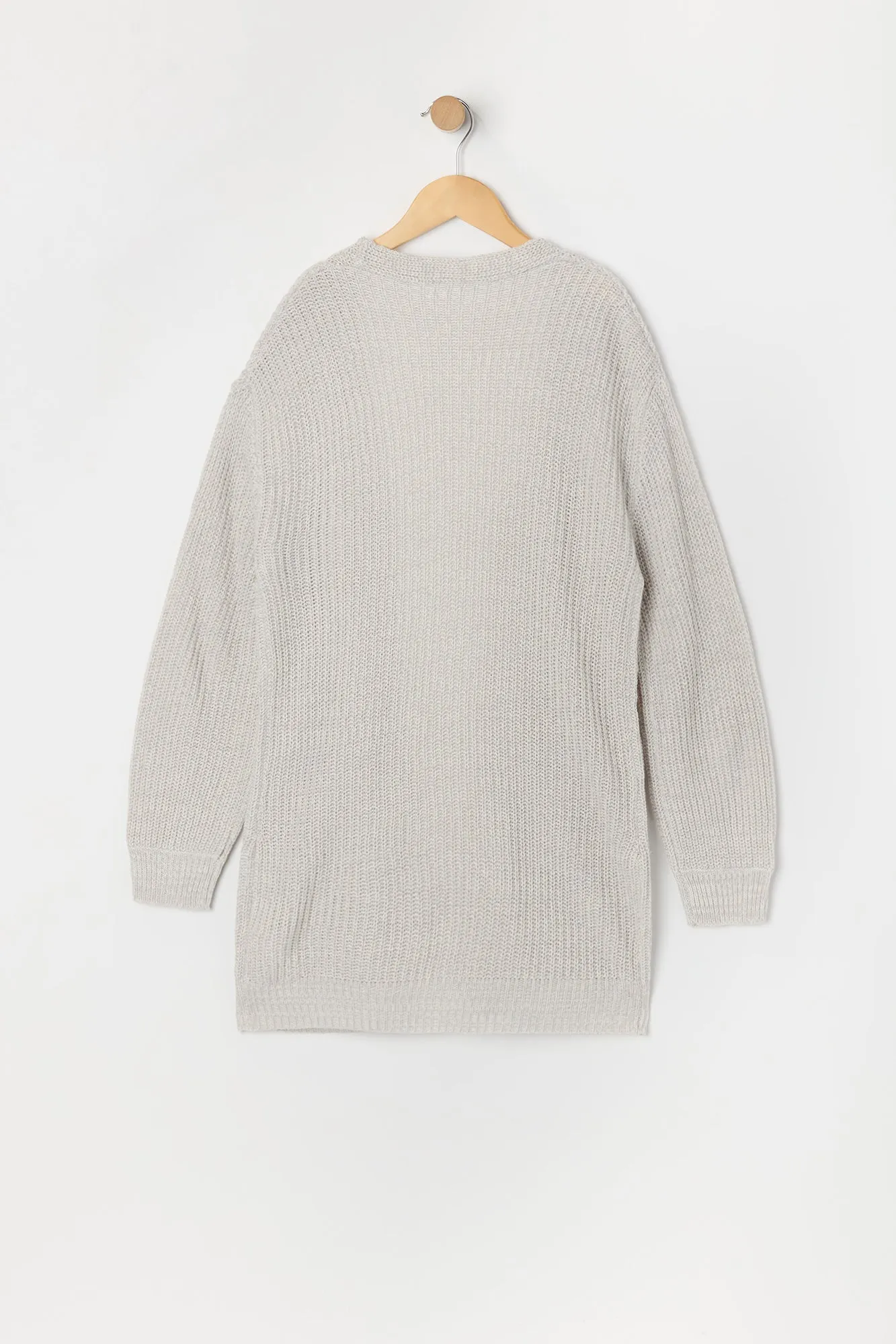 Girls Ribbed Knit Longline Cardigan sold by Urban Planet product image thumbnail 2
