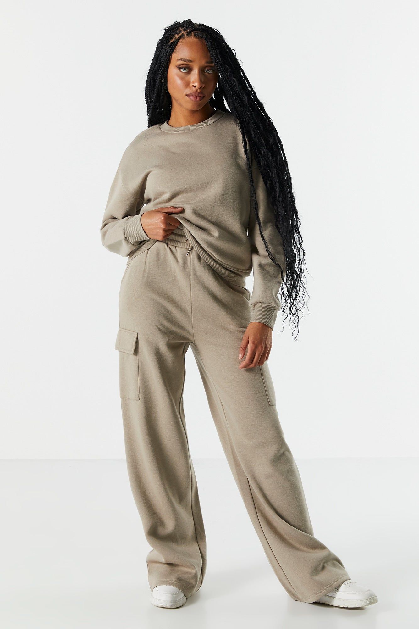 Fleece Wide Leg Cargo Pant sold by Urban Planet product image thumbnail 13