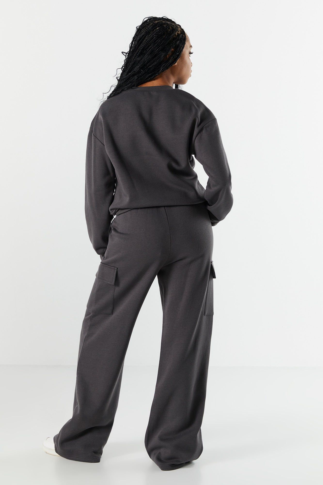 Fleece Wide Leg Cargo Pant sold by Urban Planet product image thumbnail 9