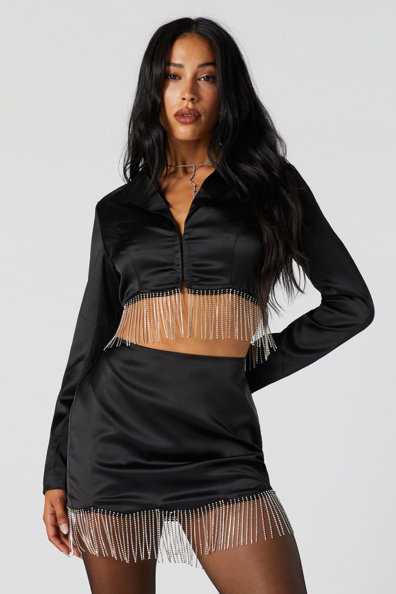 Minijupe avec franges et pierres du Rhin sold by Urban Planet product image thumbnail 2