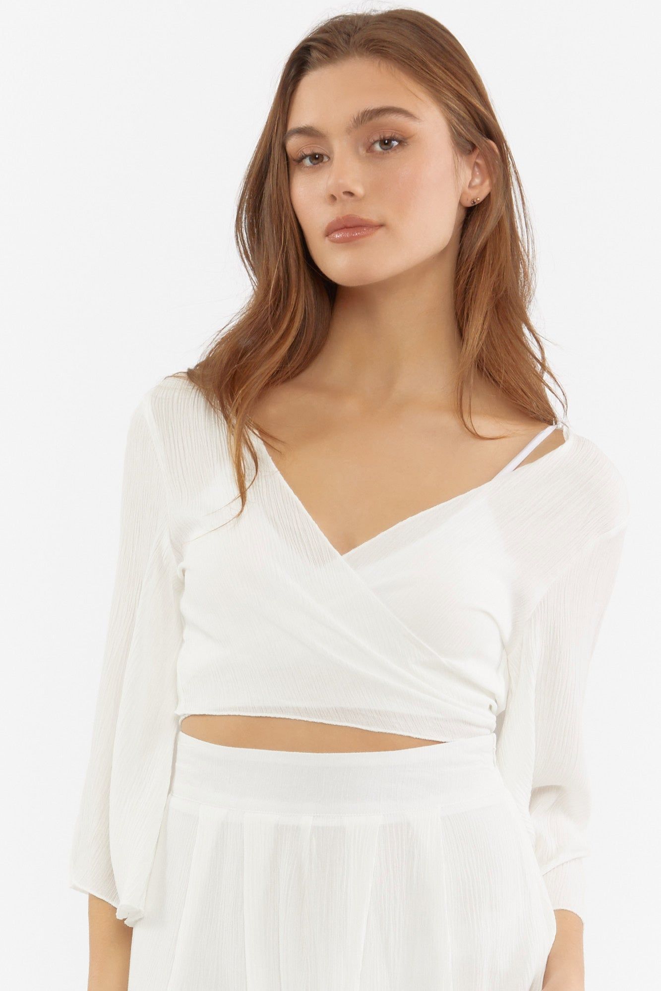 Tie-Up Flowy Long Sleeve Crop Top sold by Urban Planet product image thumbnail 5