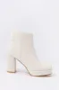 Faux Leather Platform Heeled Boot sold by Urban Planet