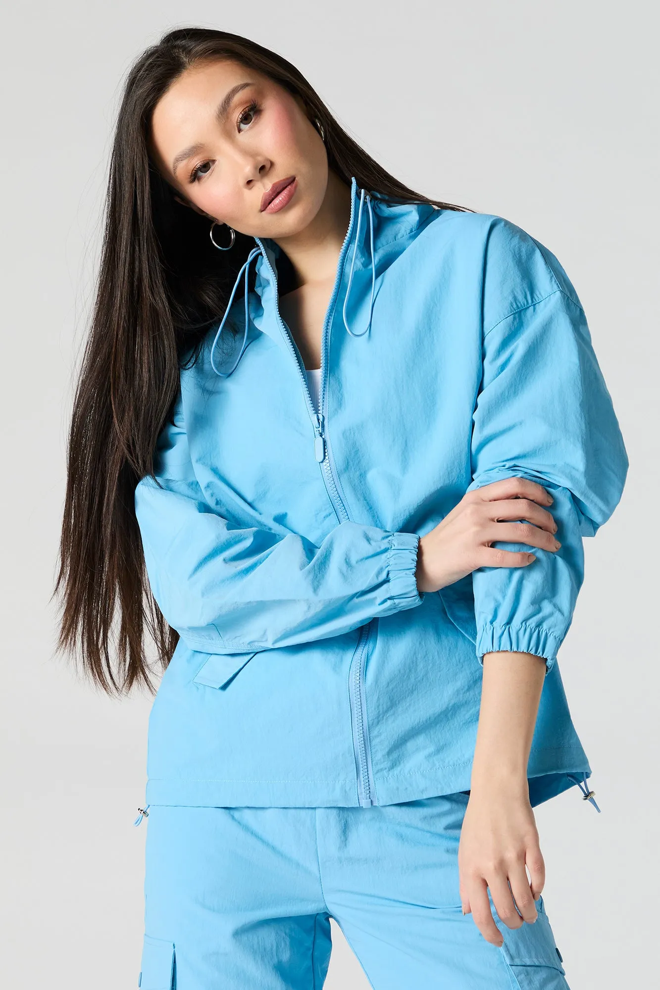 Nylon Zip-Up Jacket sold by Urban Planet