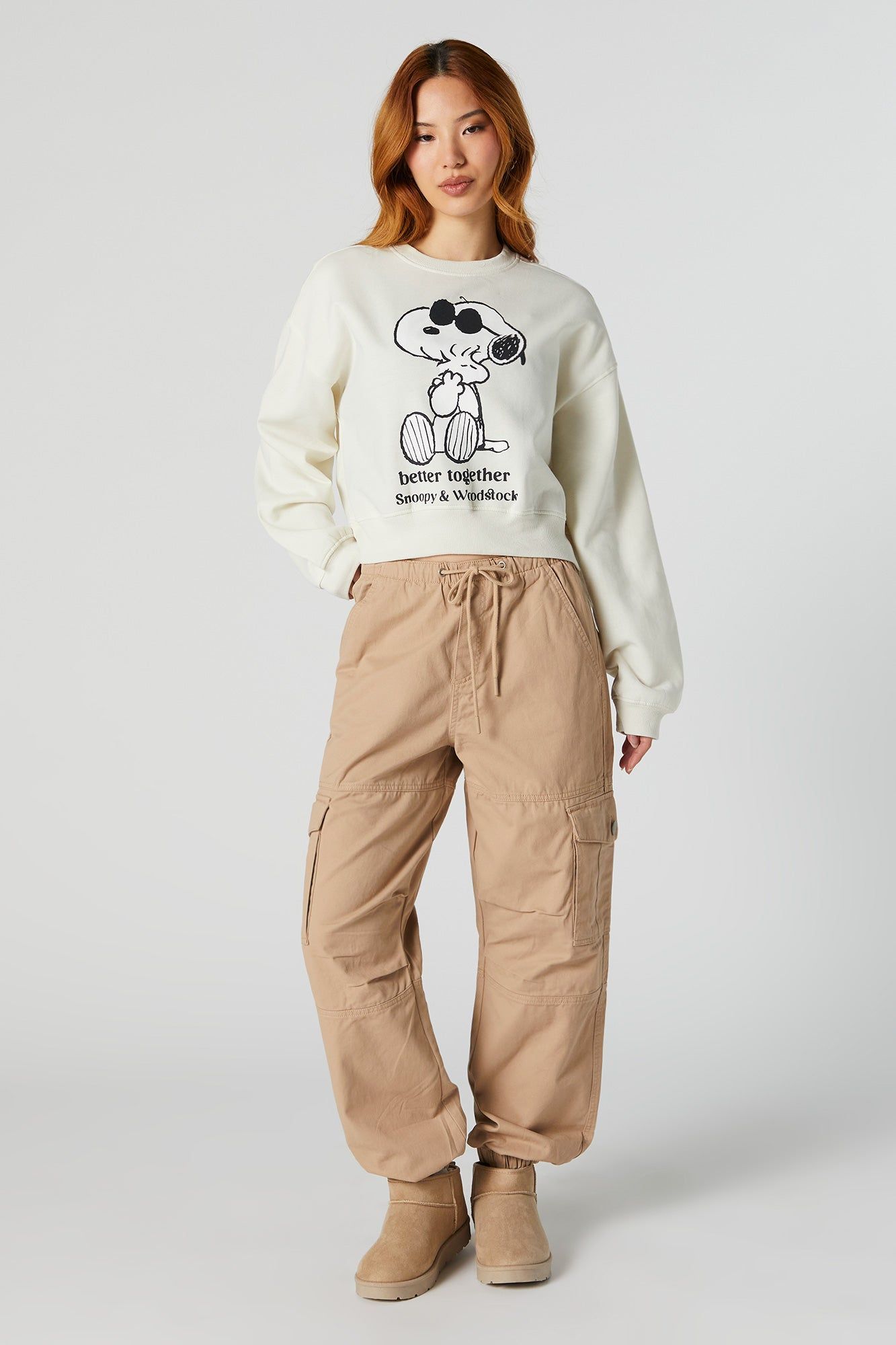 Snoopy and Woodstock Graphic Fleece Sweatshirt sold by Urban Planet product image thumbnail 3