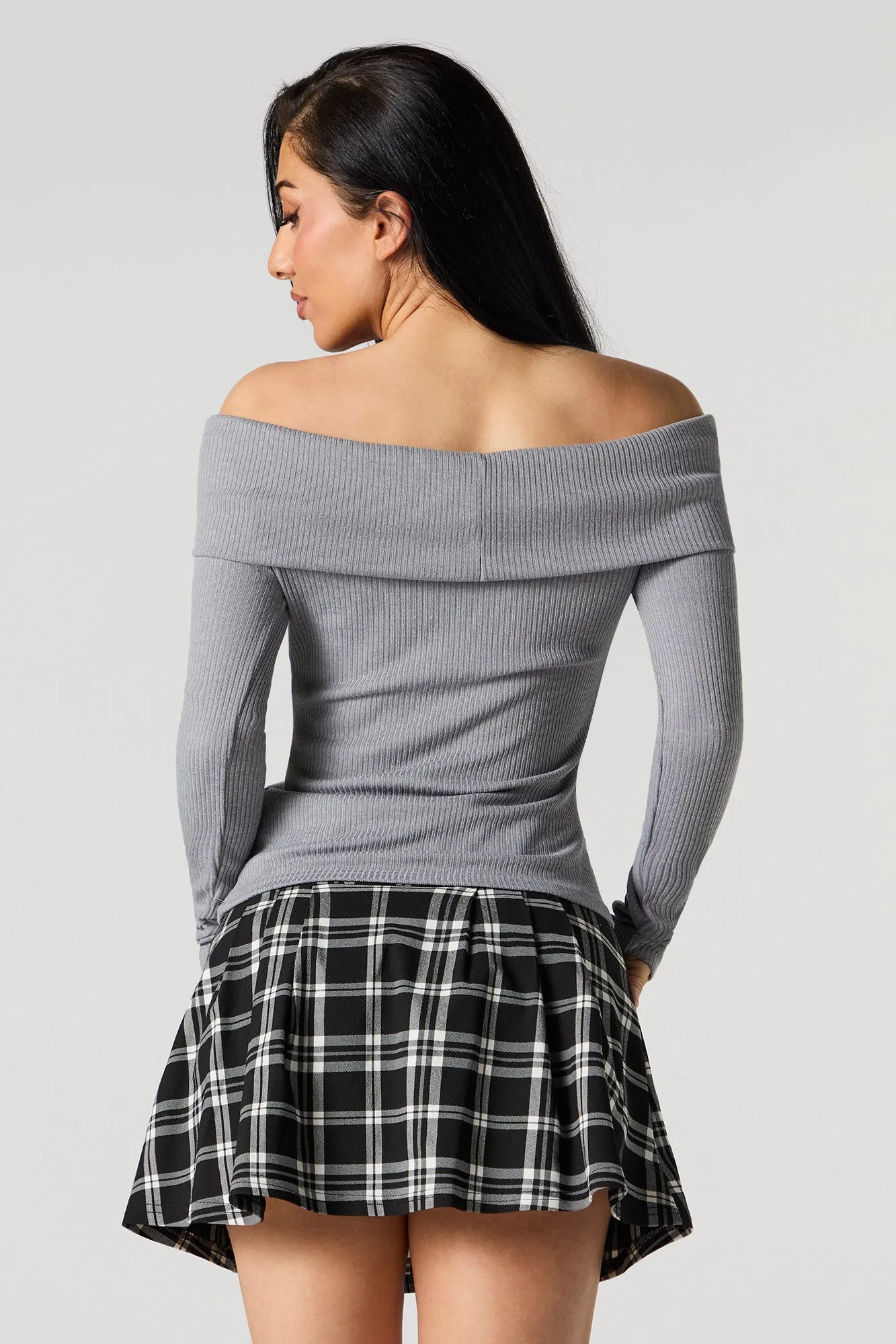 Ribbed Knit Off-Shoulder Top sold by Urban Planet product image thumbnail 2