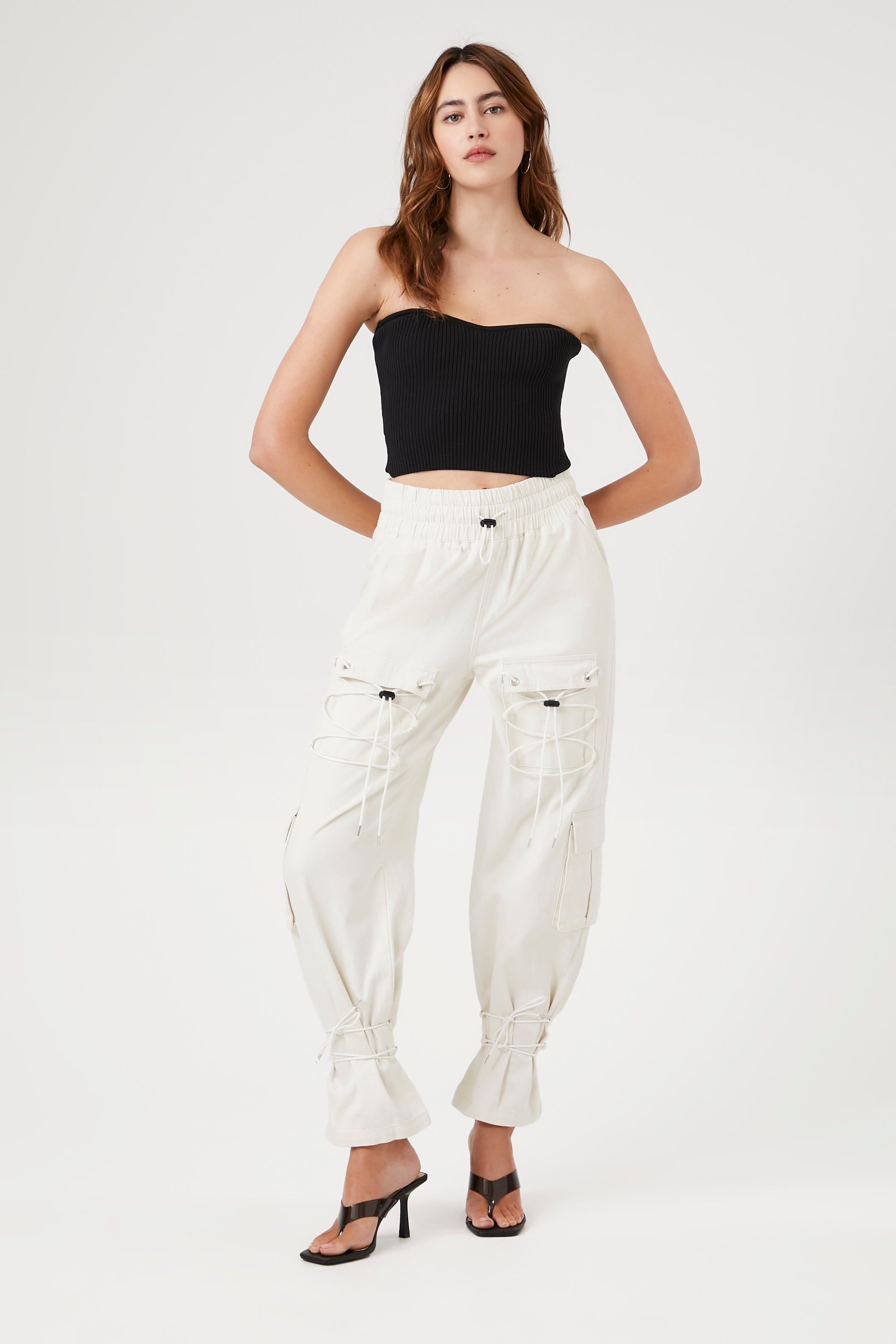 Drawstring Cargo Denim Jogger sold by Urban Planet