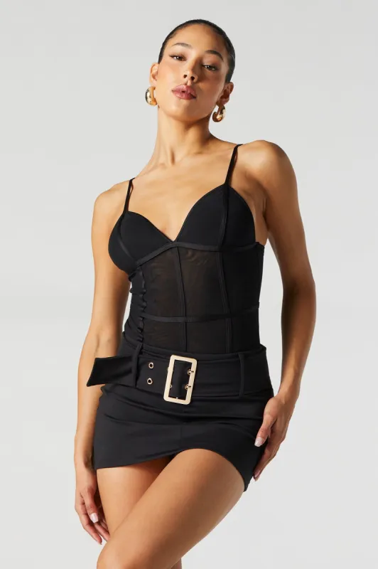 Mesh V-Neck Bodysuit sold by Urban Planet