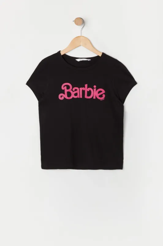 T-shirt noir avec logo Barbie™ pour fille sold by Urban Planet