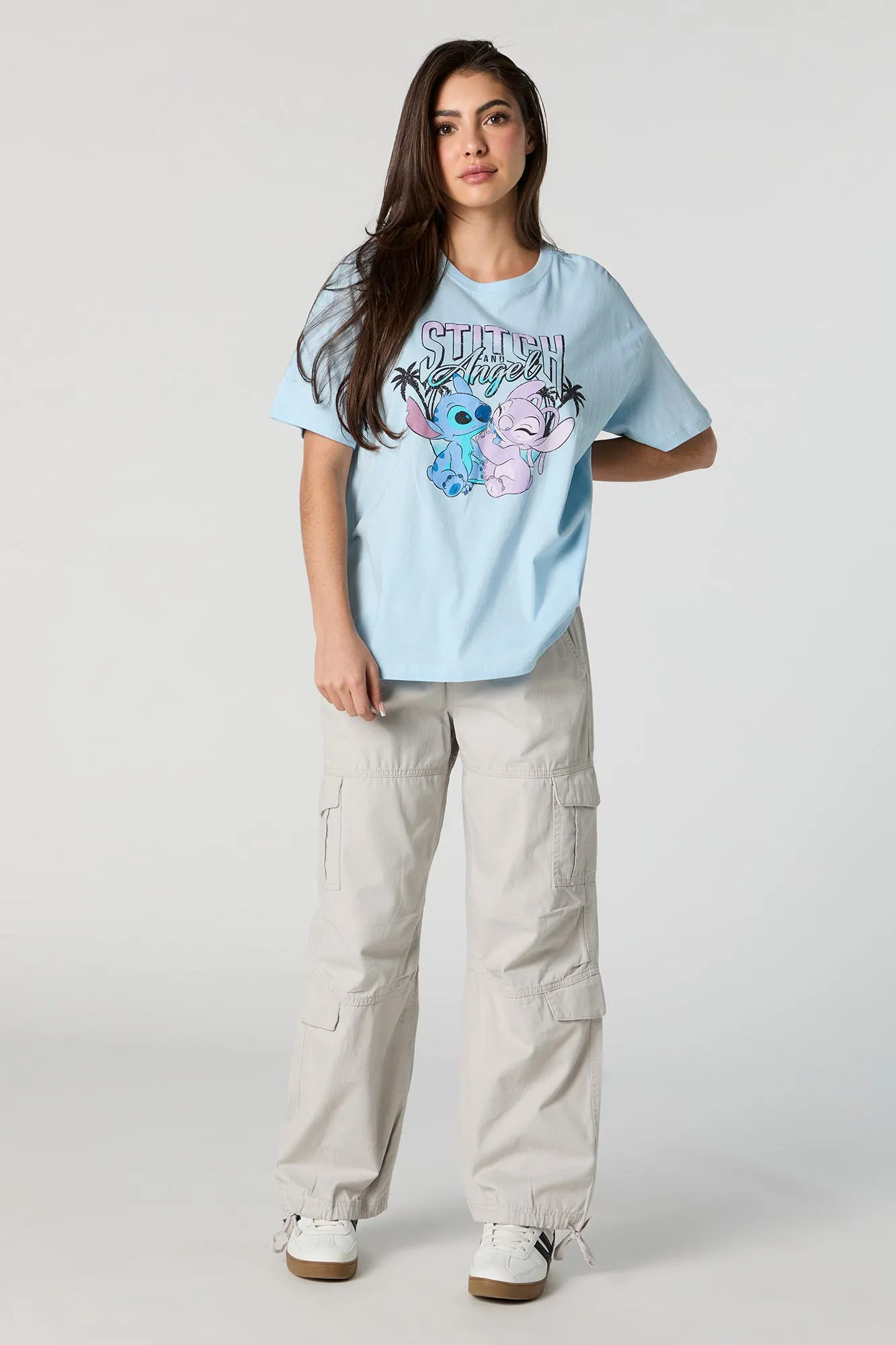 Stitch and Angel Graphic Boyfriend T-Shirt sold by Urban Planet product image thumbnail 3