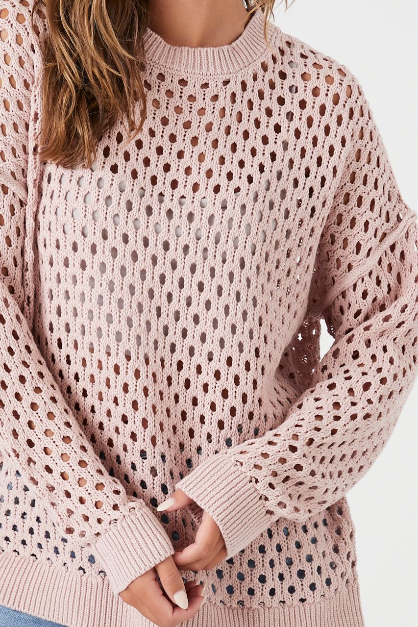 Open Knit Long Sleeve Sweater sold by Urban Planet product image thumbnail 5