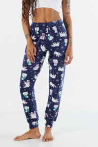 Jogger de pyjama en velours avec motif d'ours polaire sold by Urban Planet