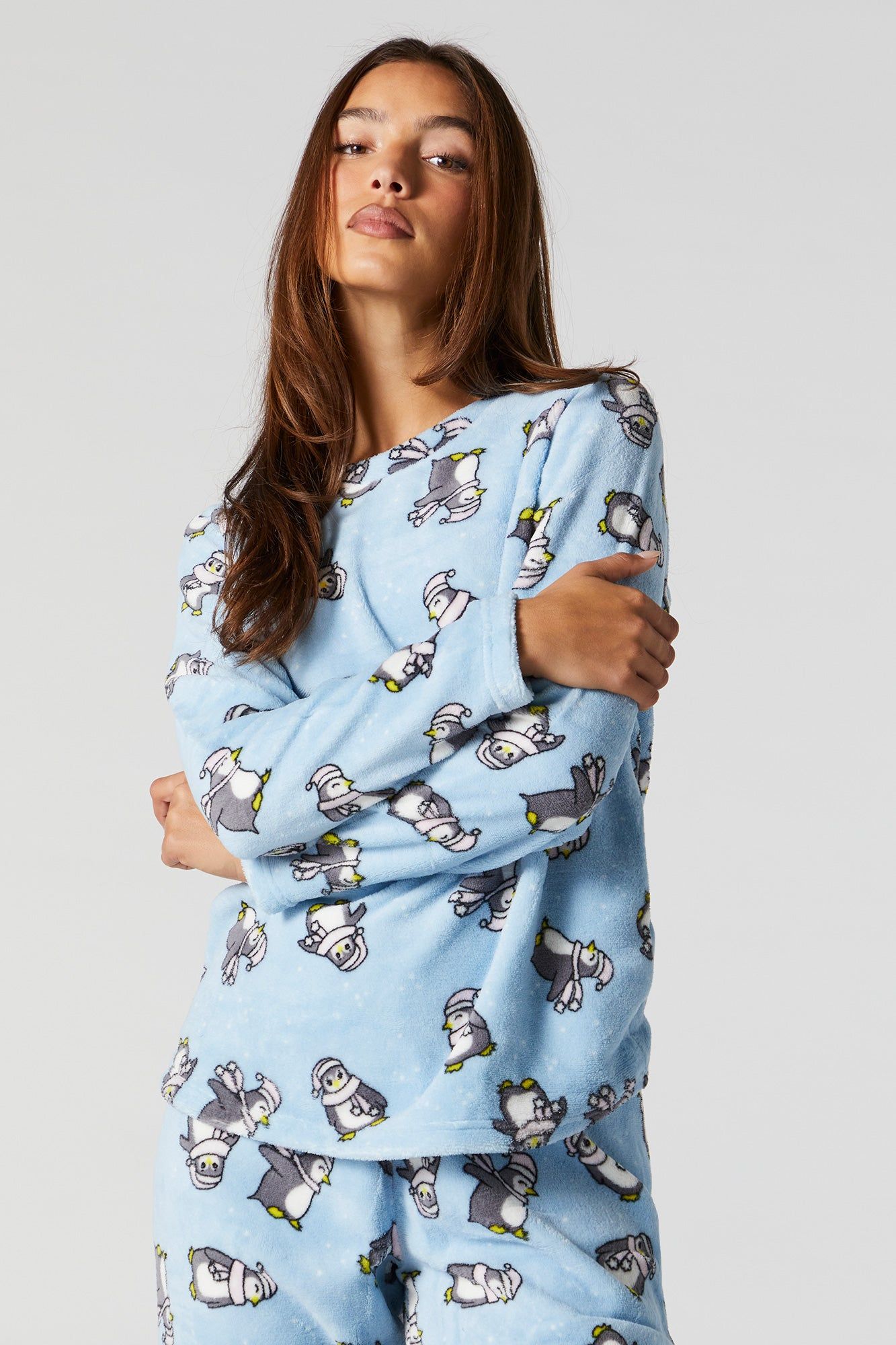 Plush Penguin 2 Piece Holiday Pajama Set sold by Urban Planet