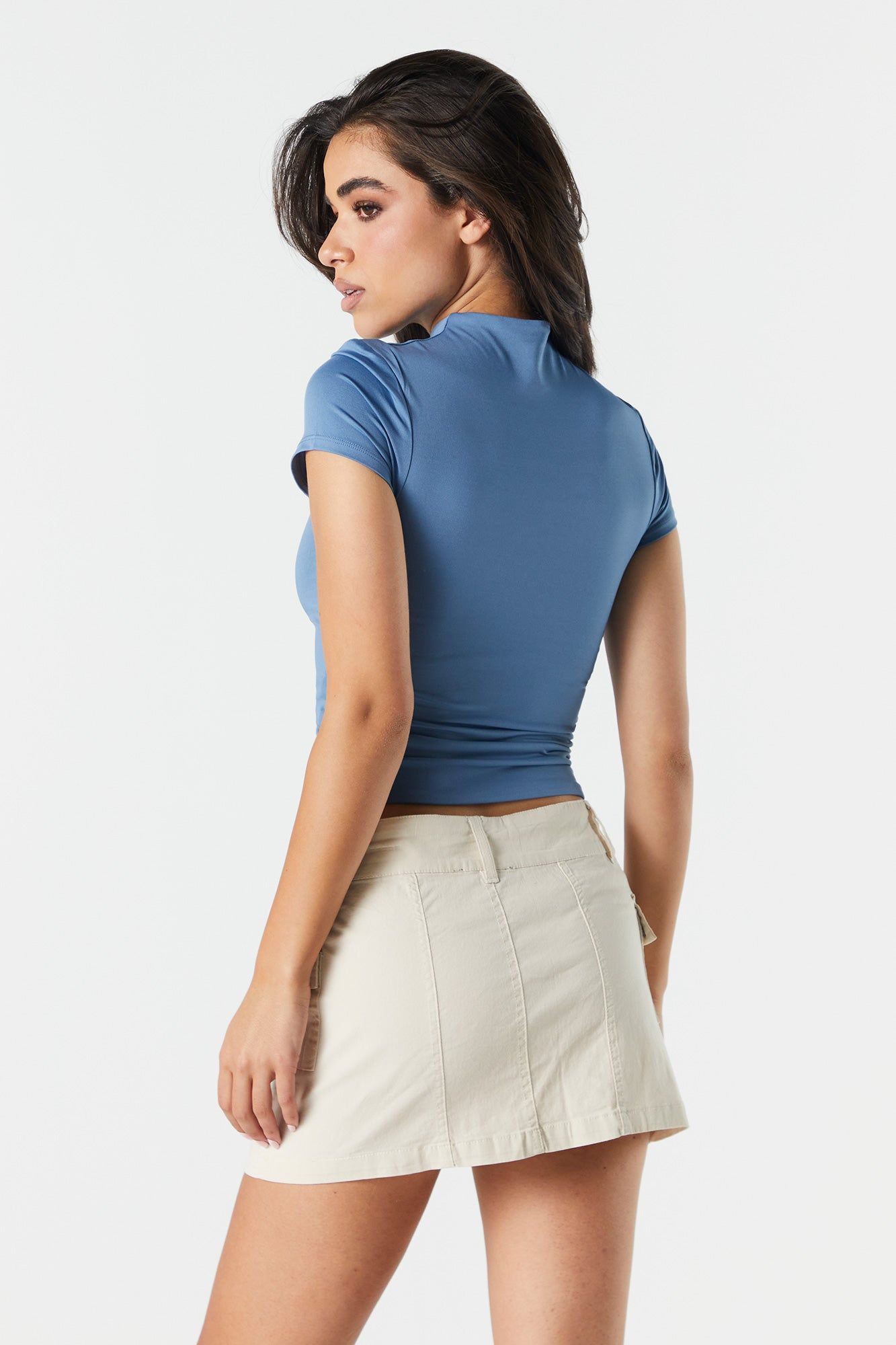 Contour Mock Neck T-Shirt sold by Urban Planet product image thumbnail 2