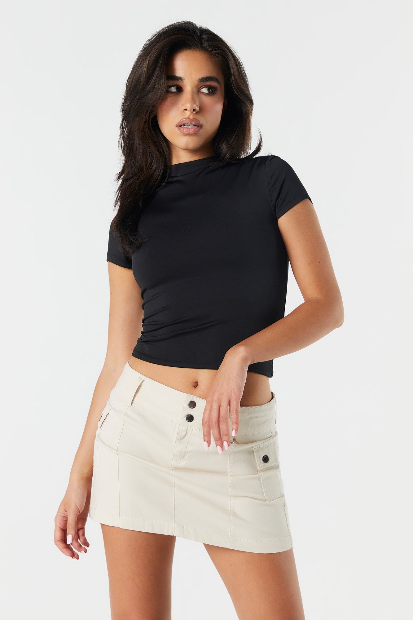 Contour Mock Neck T-Shirt sold by Urban Planet product image thumbnail 4