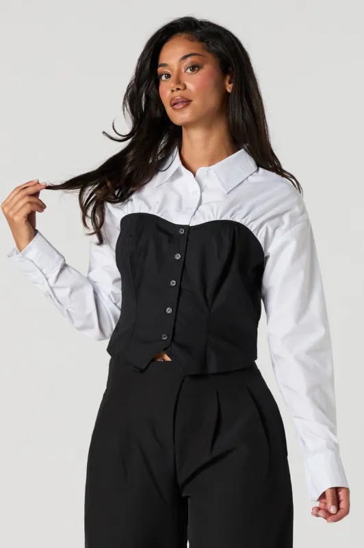Button-Up Corset Combo Top sold by Urban Planet