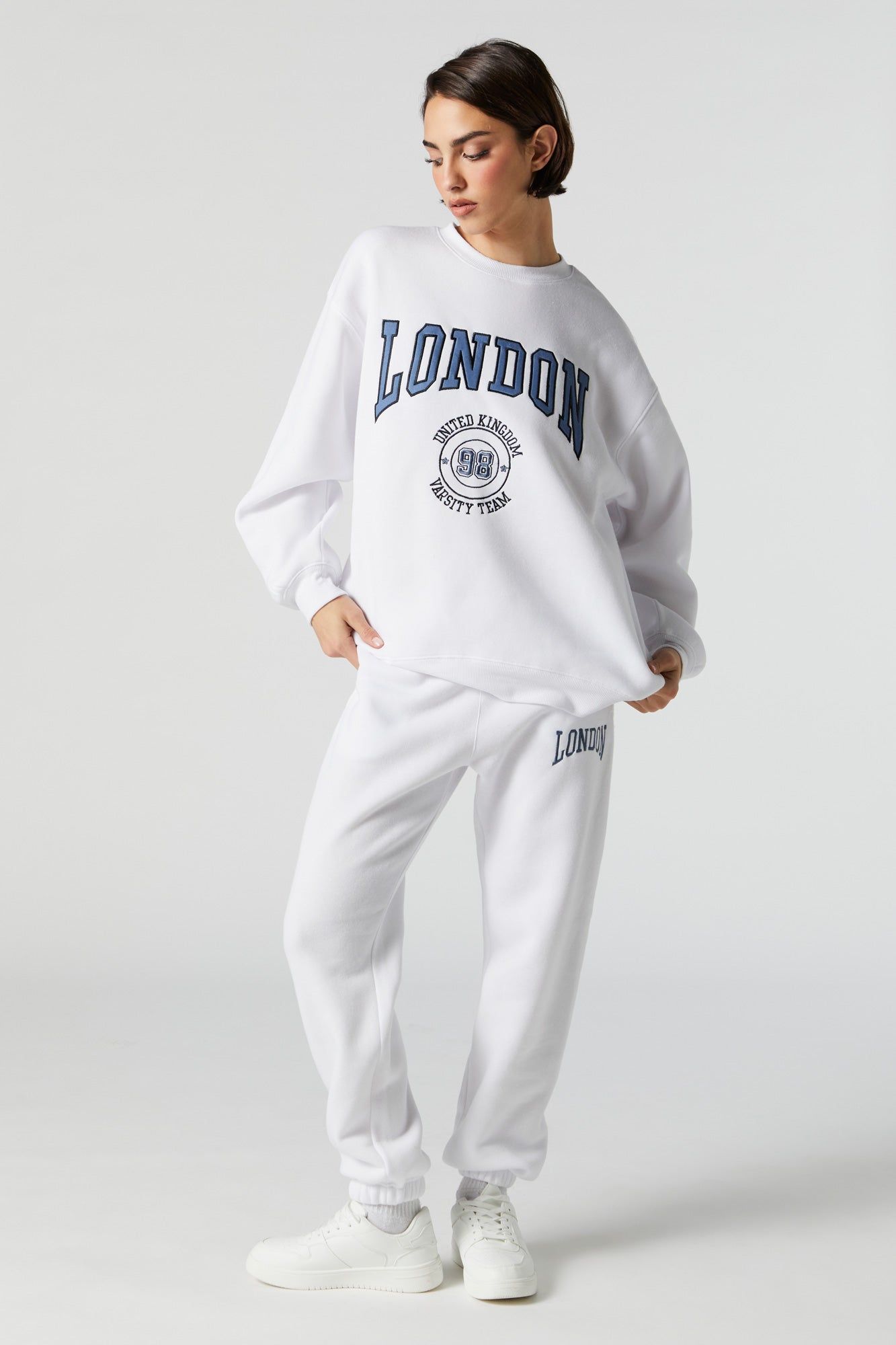 Chenille Embroidered London Fleece Sweatshirt sold by Urban Planet product image thumbnail 3