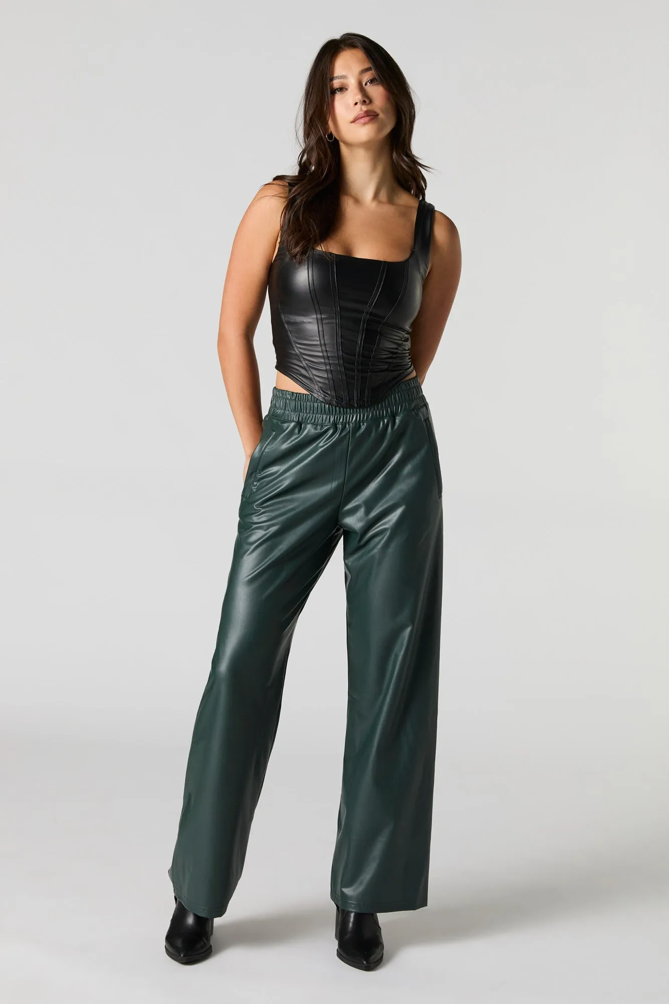 Faux Leather Wide Leg Pant sold by Urban Planet