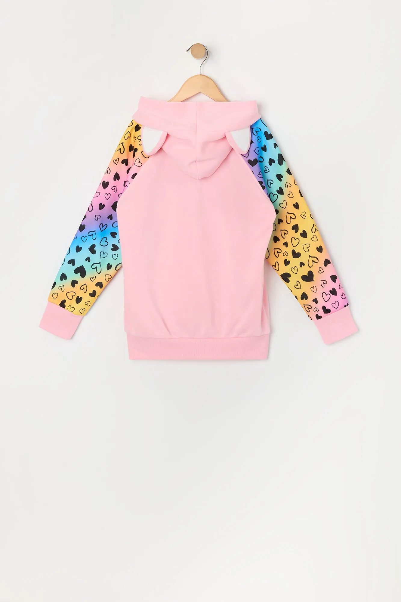 Haut à capuchon à imprimé Chat-licorne amour pour fille sold by Urban Planet product image thumbnail 3