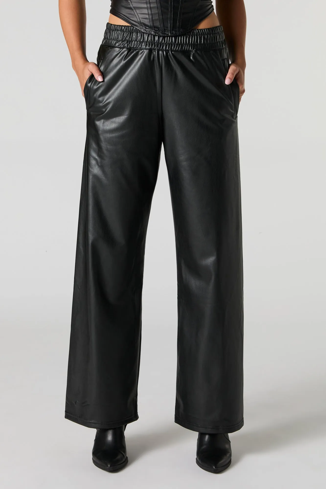Faux Leather Wide Leg Pant sold by Urban Planet product image thumbnail 5