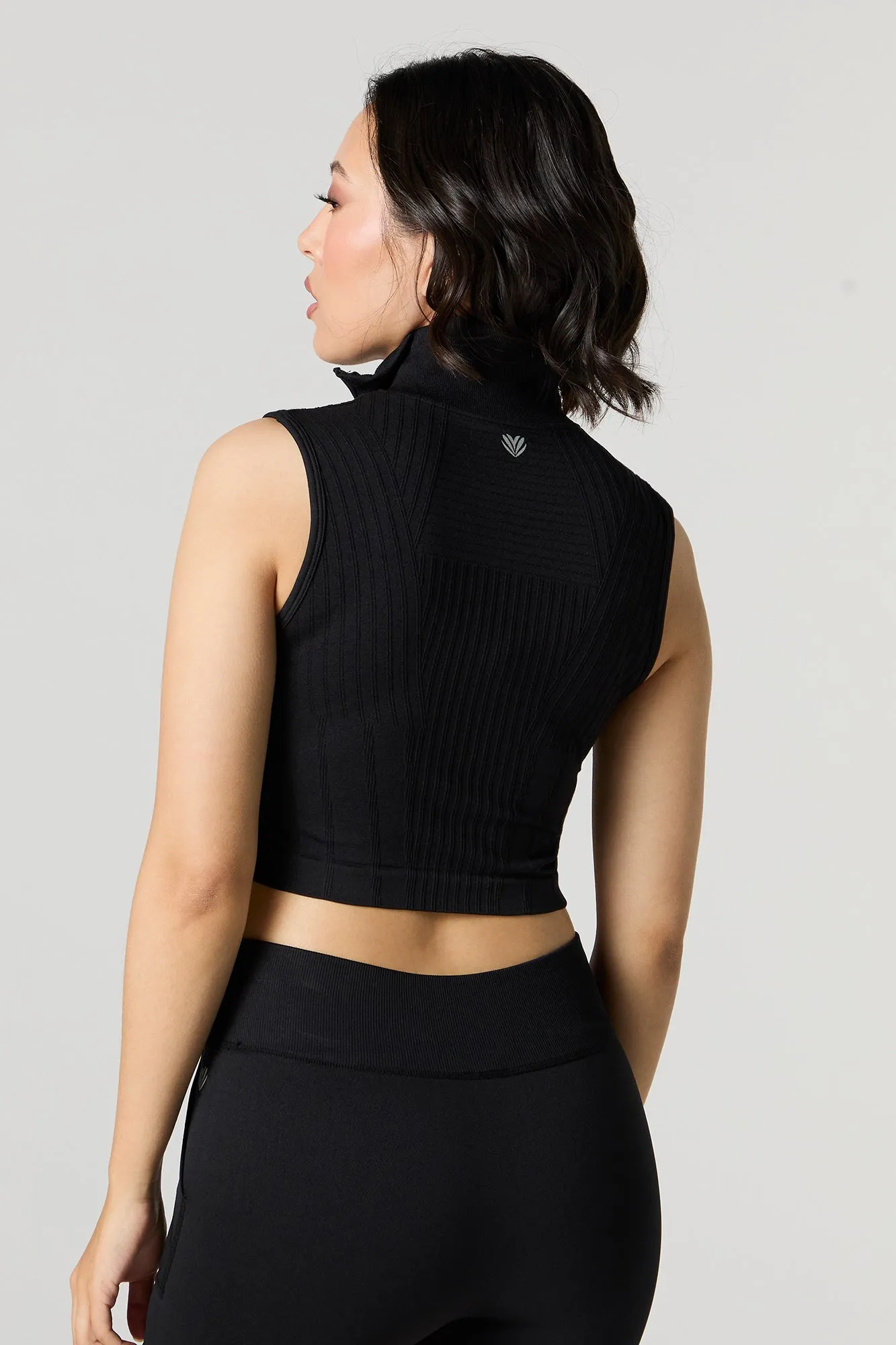 Active Seamless Ribbed Half Zip Cropped Tank sold by Urban Planet product image thumbnail 5