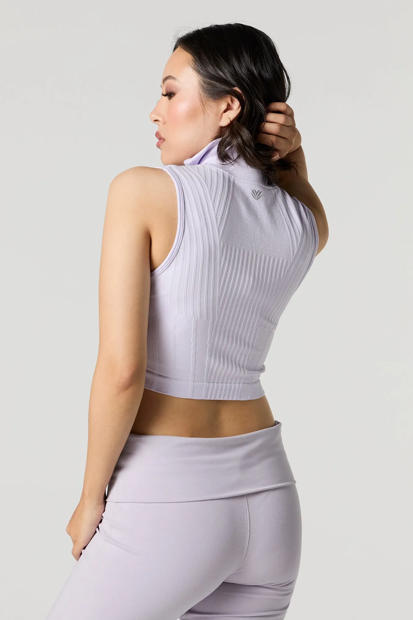 Active Seamless Ribbed Half Zip Cropped Tank sold by Urban Planet product image thumbnail 2