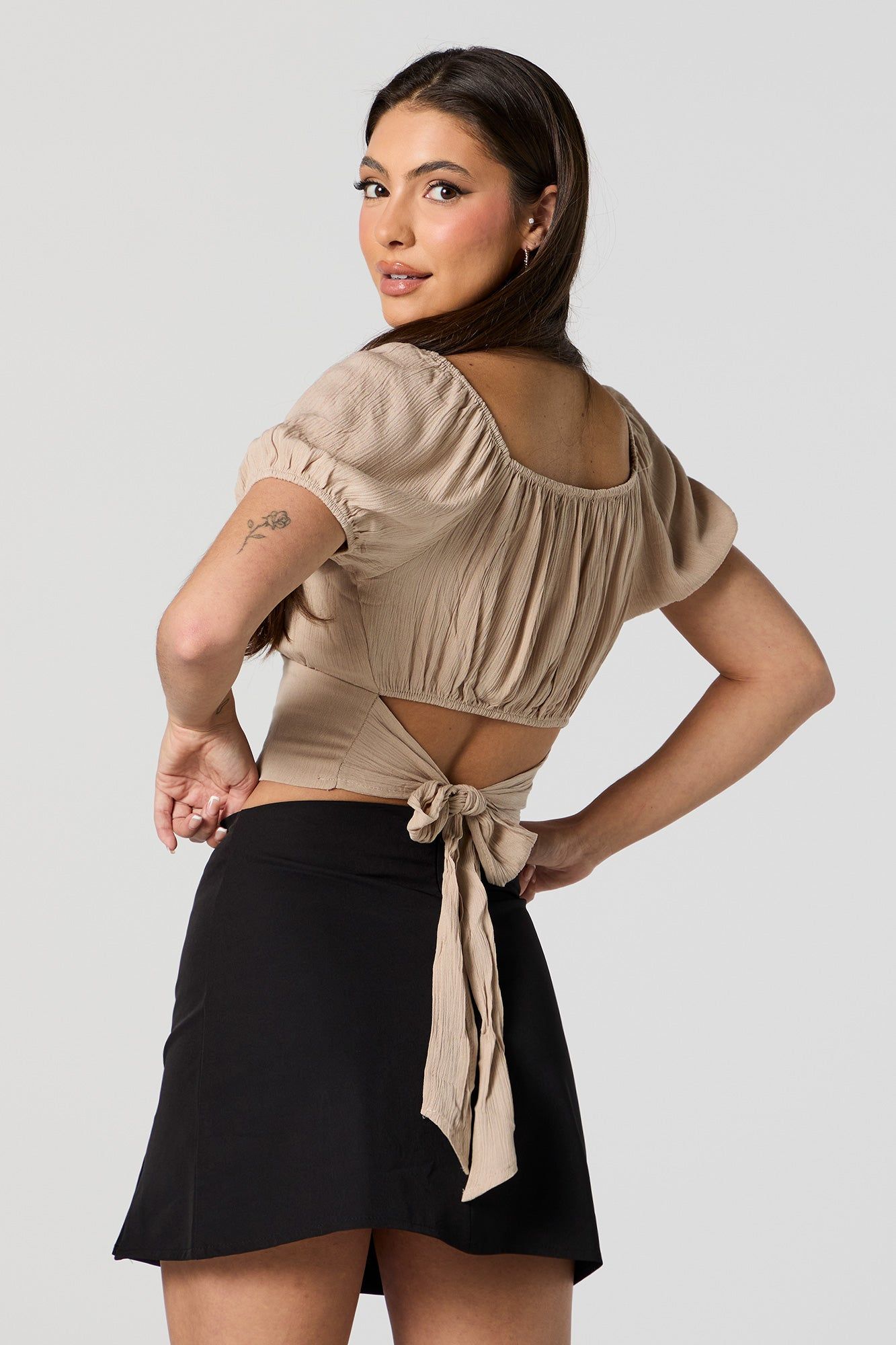 Milkmaid Tie Back Crop Top sold by Urban Planet product image thumbnail 2