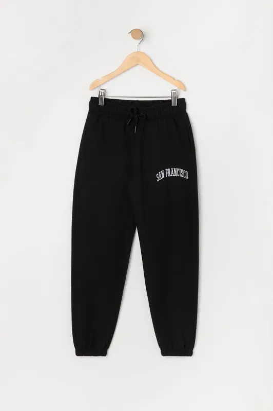 Jogger en molleton avec motif brodé San Francisco pour fille sold by Urban Planet