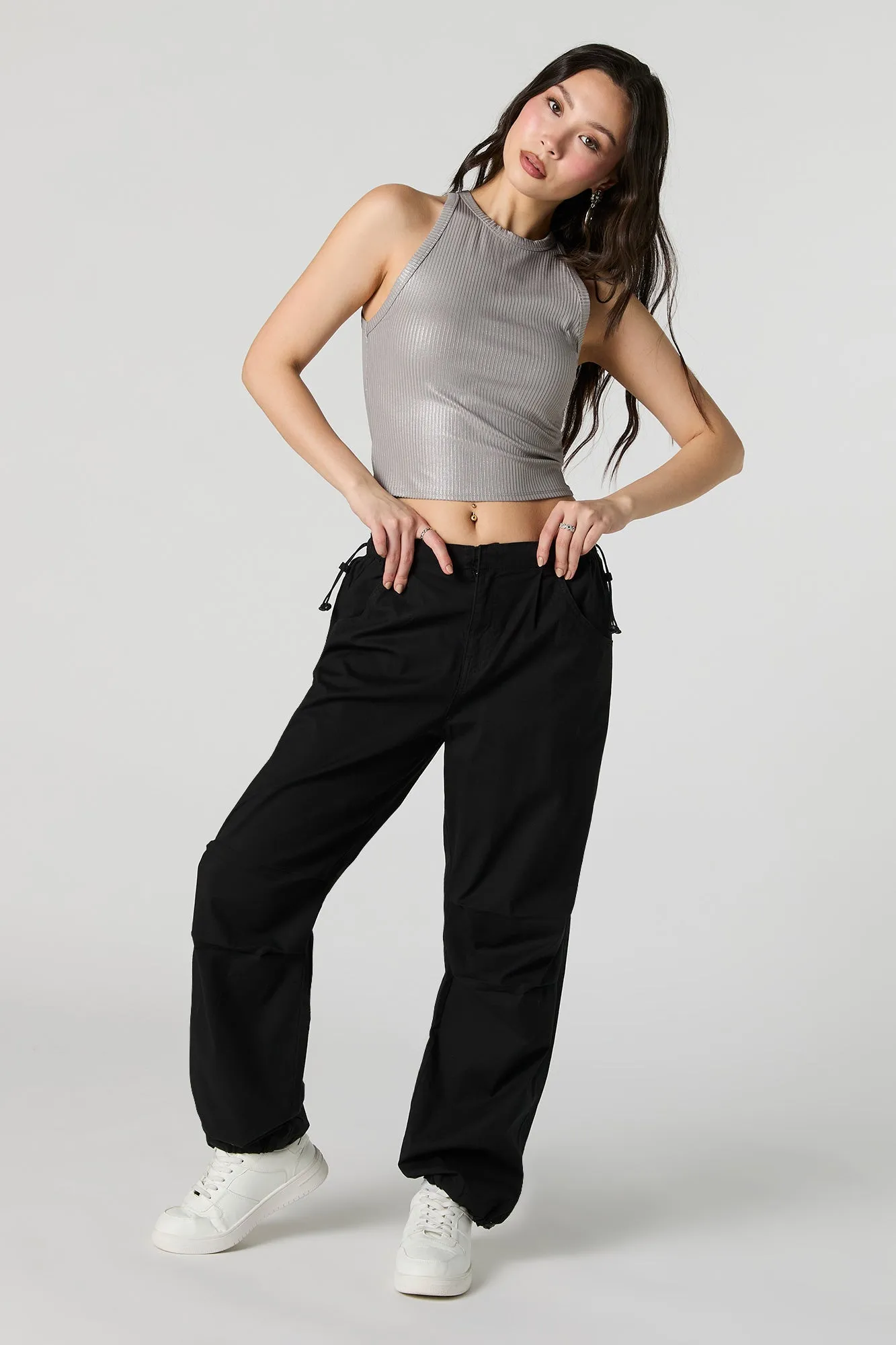 Metallic Ribbed Tank sold by Urban Planet product image thumbnail 3