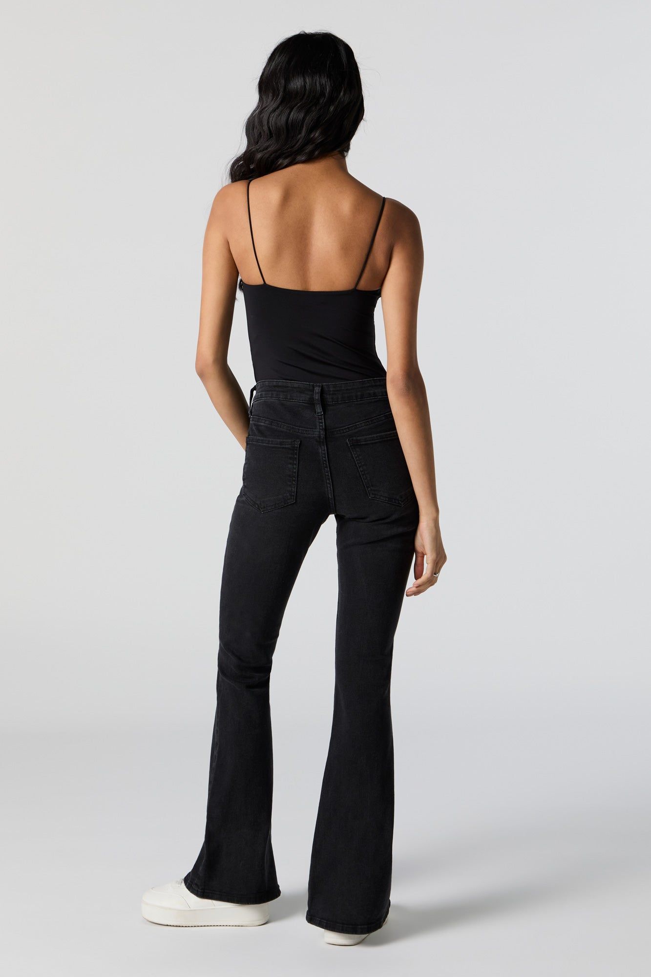 Black Wash Rhinestone Flare Jean sold by Urban Planet product image thumbnail 3