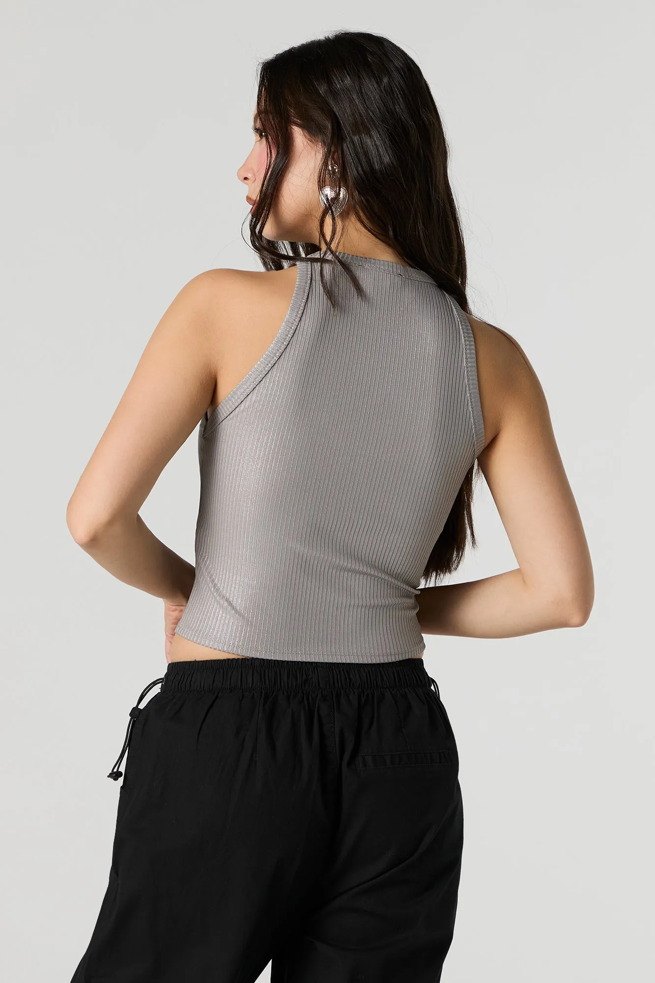 Metallic Ribbed Tank sold by Urban Planet product image thumbnail 2