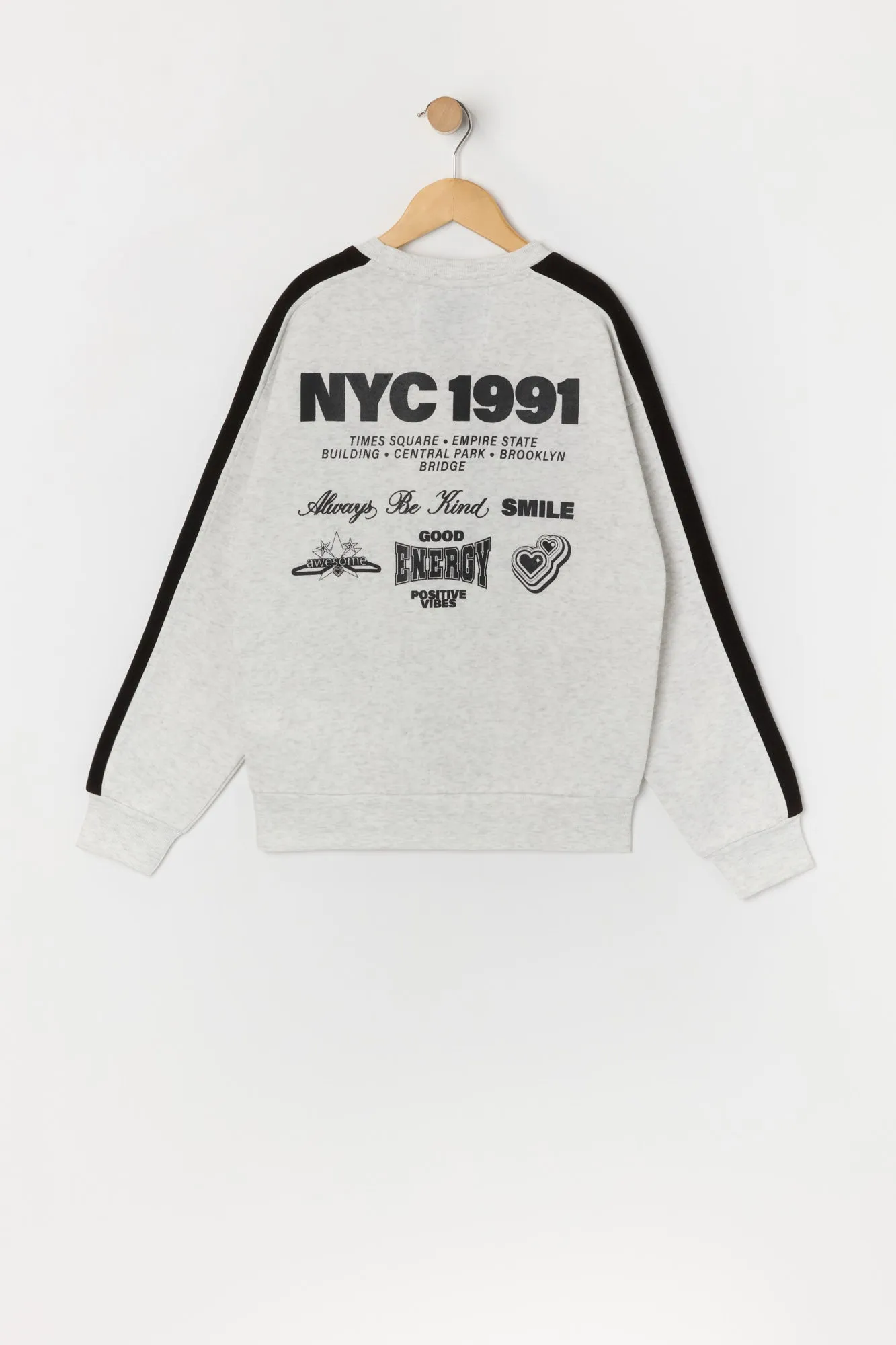 Girls Oversized NYC Graphic Fleece Sweatshirt sold by Urban Planet product image thumbnail 2