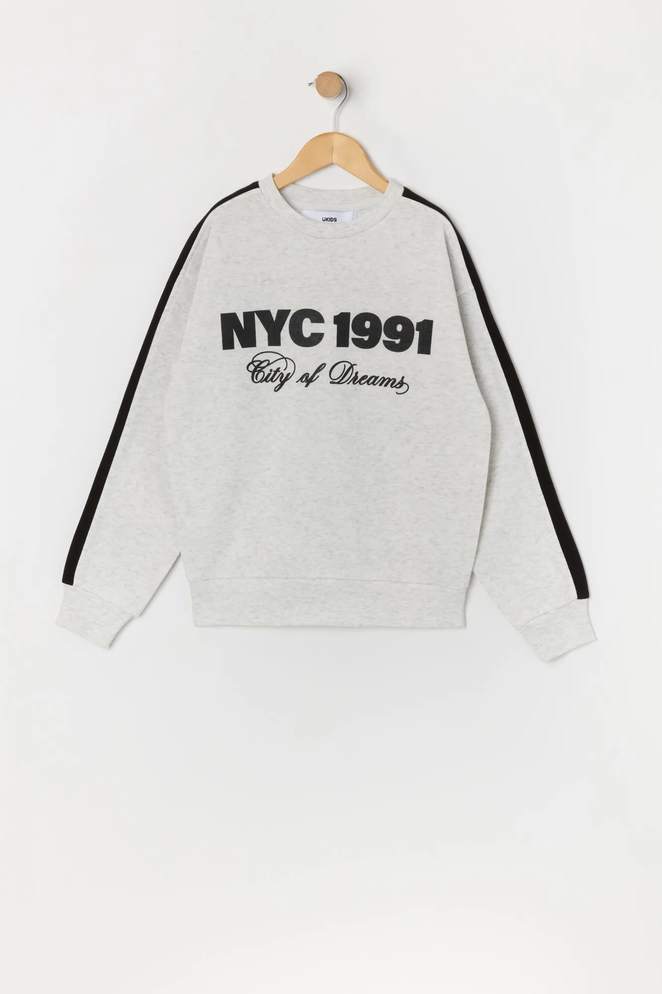 Girls Oversized NYC Graphic Fleece Sweatshirt sold by Urban Planet