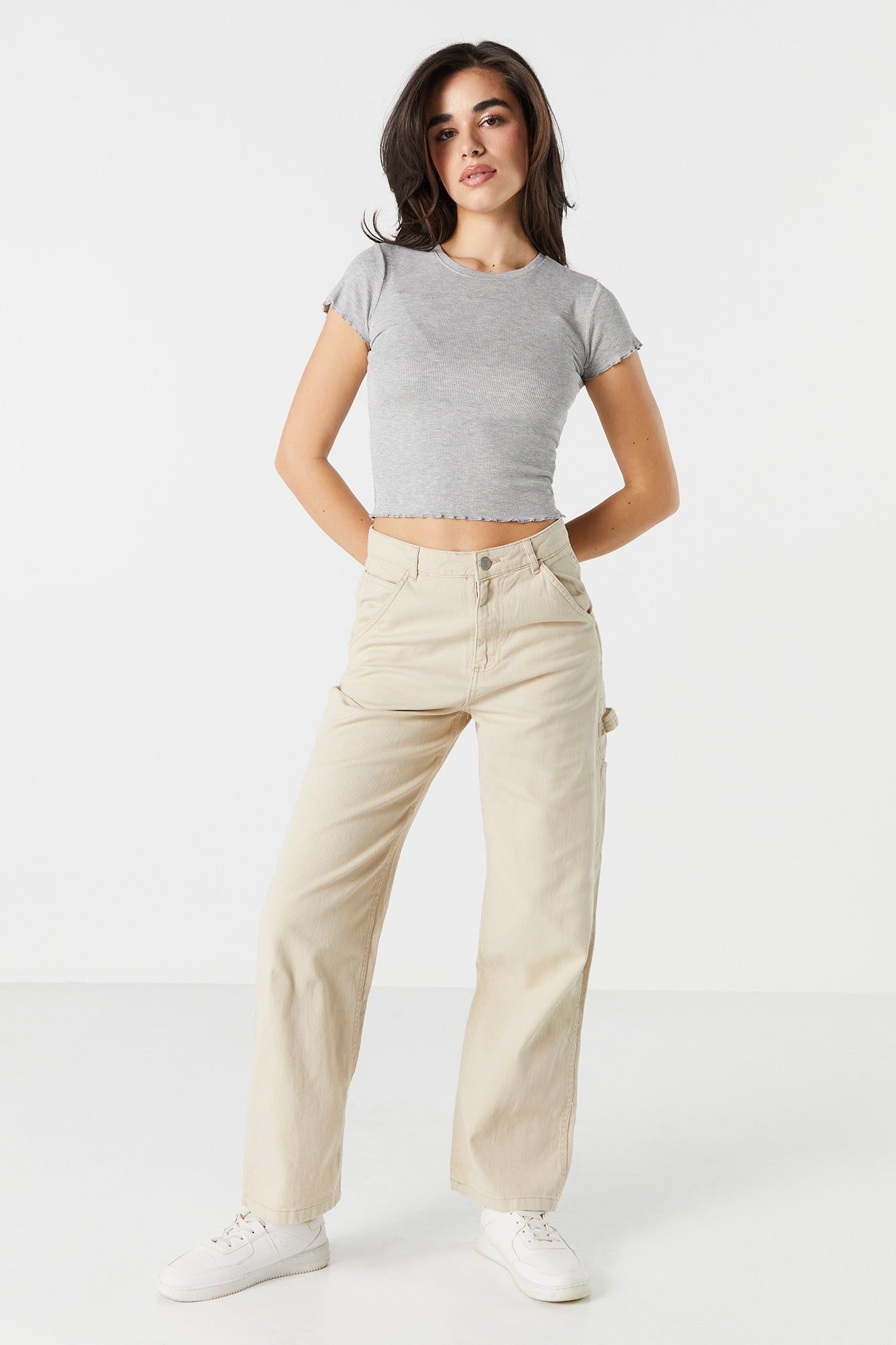 T-shirt côtelé avec liséré volanté sold by Urban Planet product image thumbnail 6