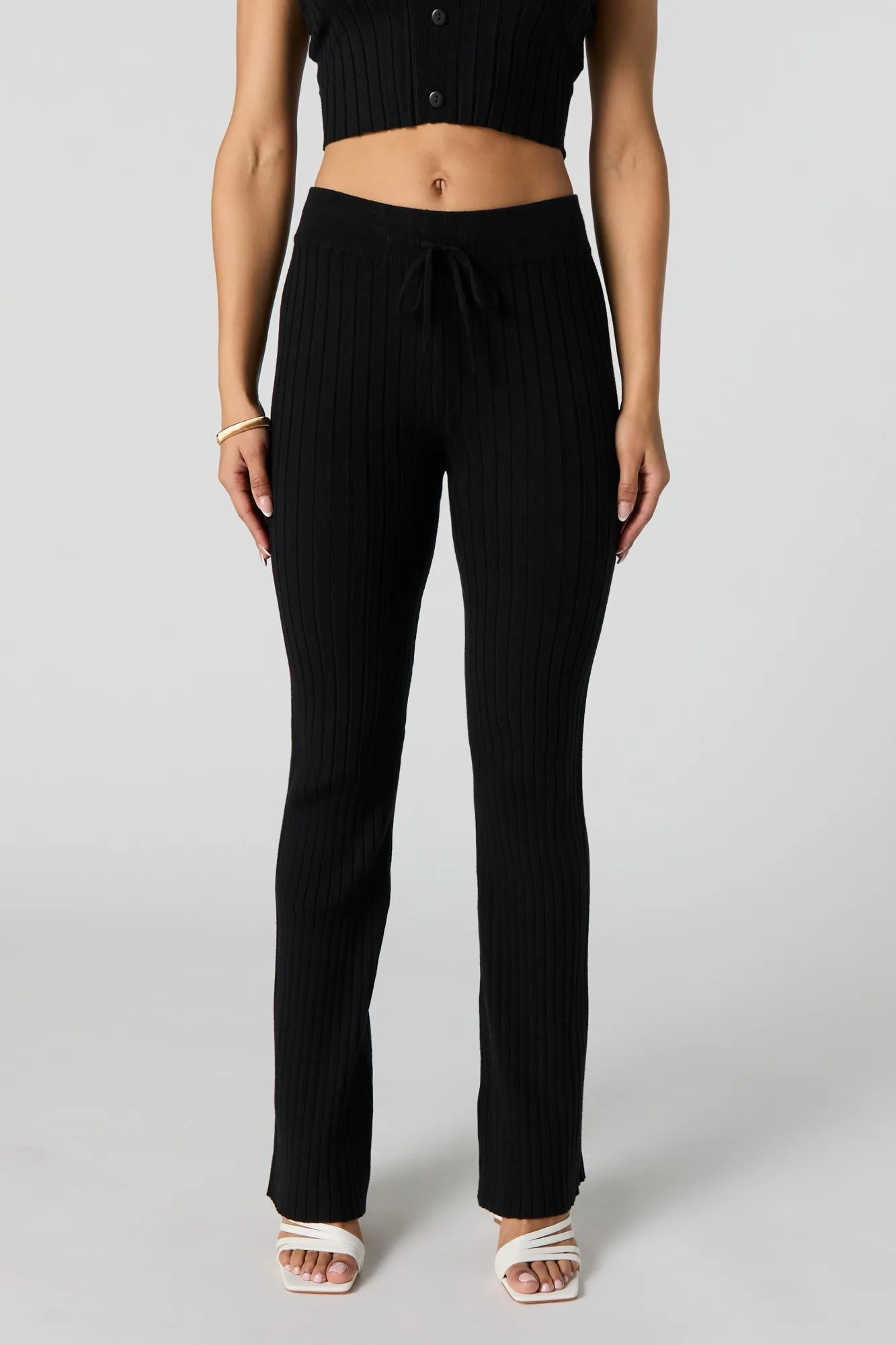 Pantalon en tricot côtelé avec taille coulissante sold by Urban Planet product image thumbnail 5