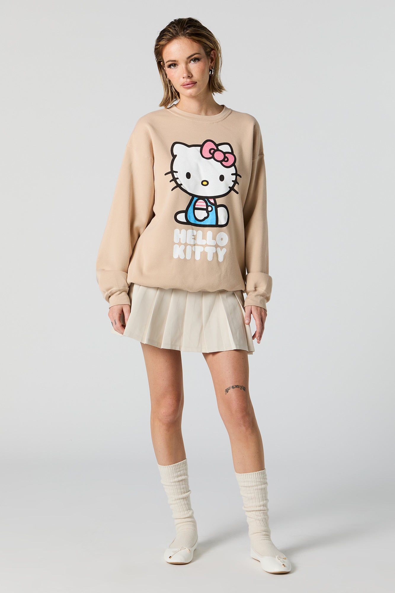Sitting Pretty Hello Kitty Graphic Fleece Sweatshirt sold by Urban Planet product image thumbnail 3