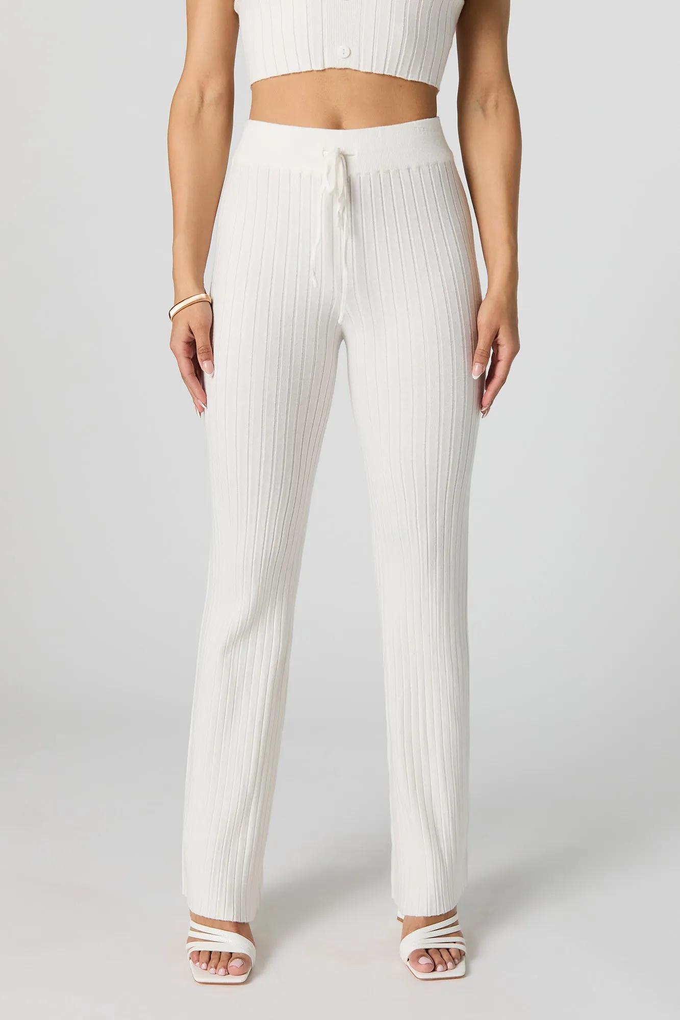 Pantalon en tricot côtelé avec taille coulissante sold by Urban Planet product image thumbnail 2