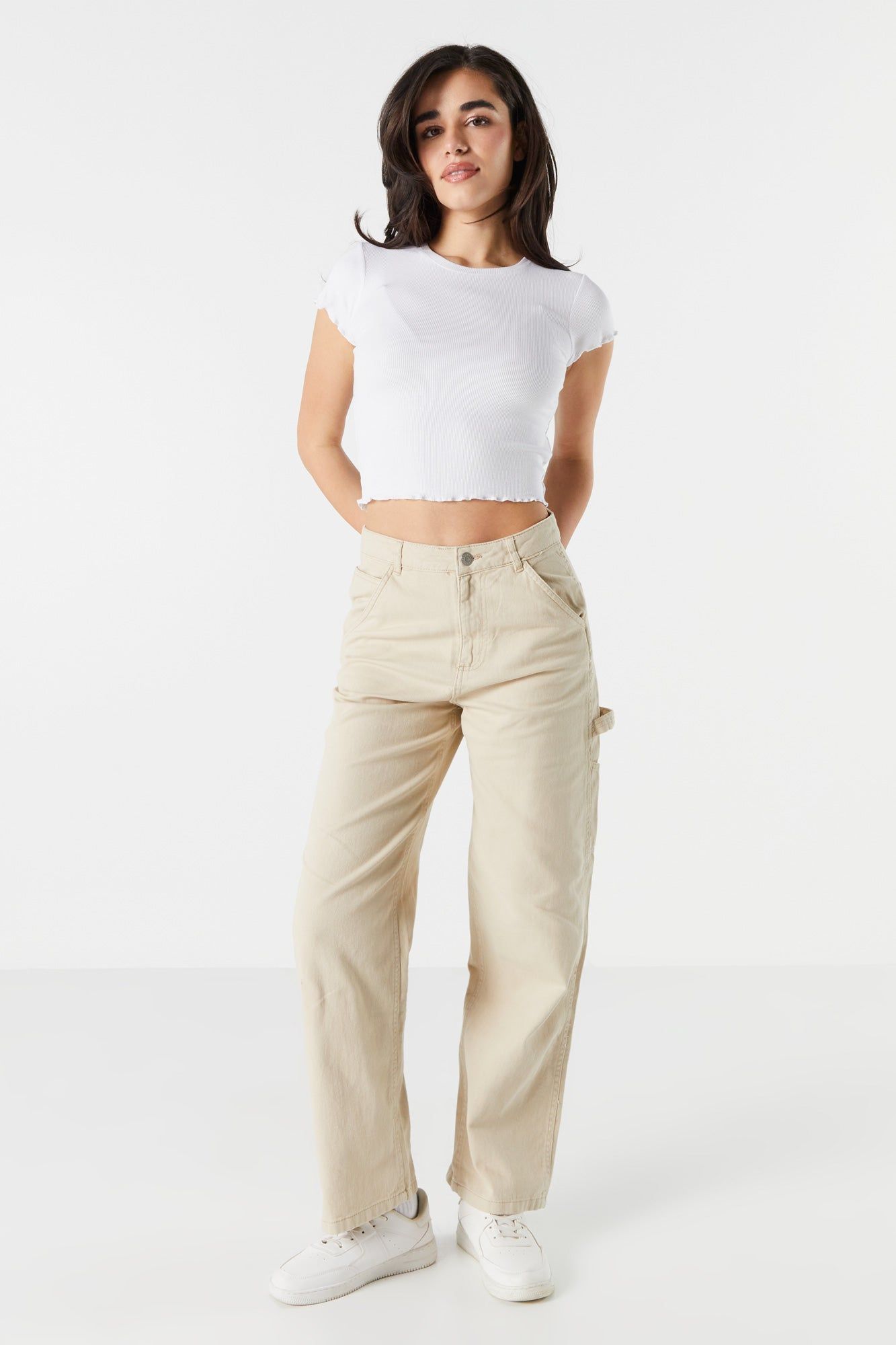 T-shirt côtelé avec liséré volanté sold by Urban Planet product image thumbnail 9