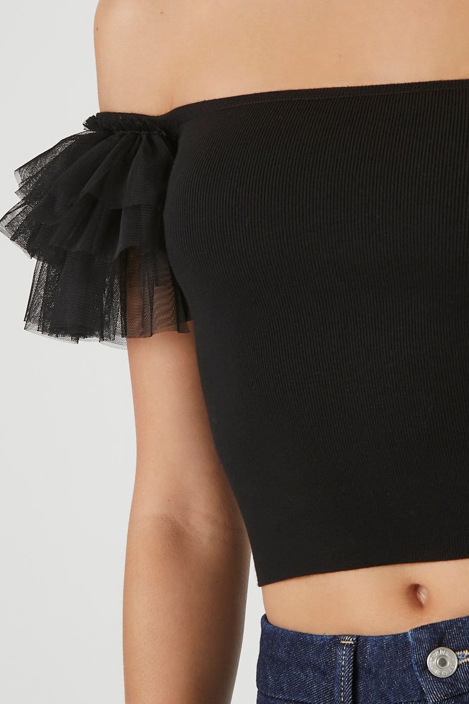 Haut court en tricot à épaules dénudées sold by Urban Planet product image thumbnail 5