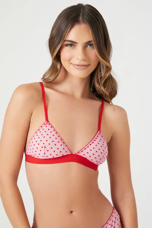 Heart Print Mesh Bralette sold by Urban Planet