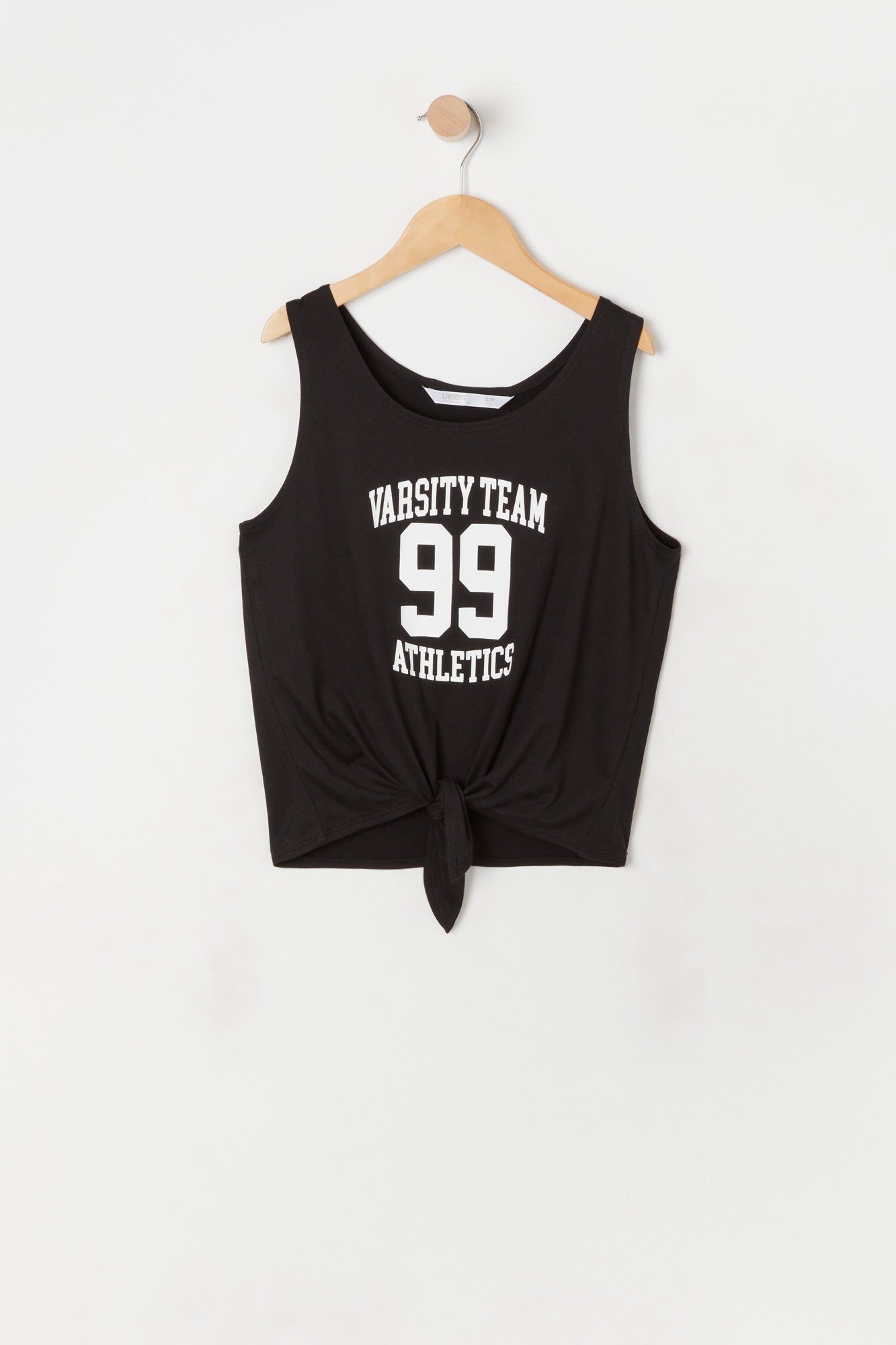 Girls Front Tie Varsity Team Graphic Tank Top sold by Urban Planet