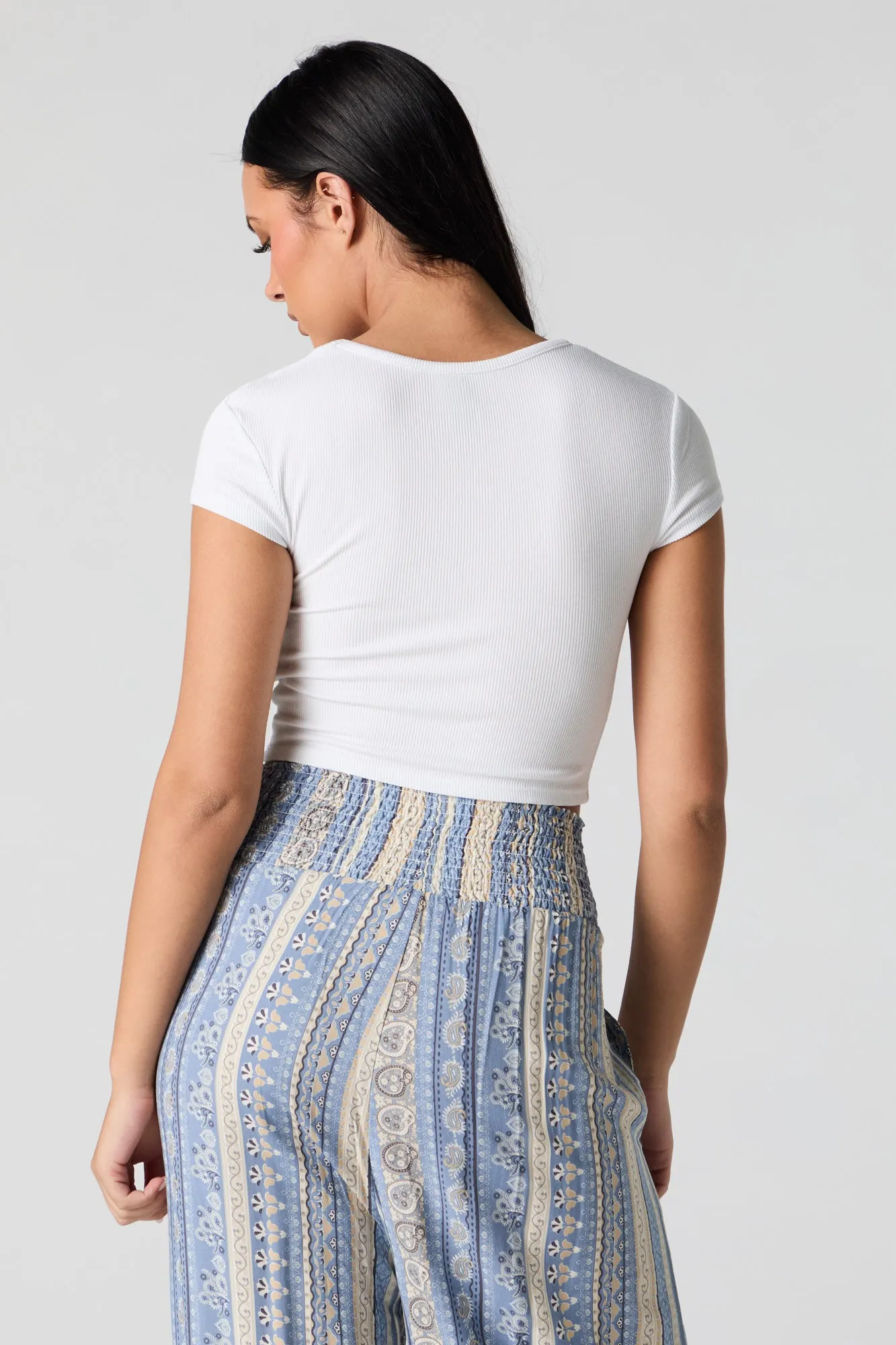 Ribbed Scoop Neck Corset T-Shirt sold by Urban Planet product image thumbnail 5