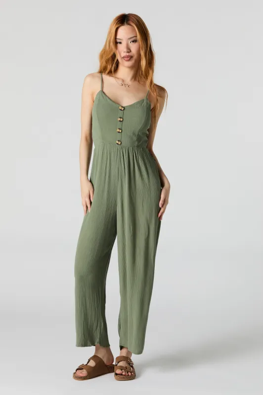 Justaucorps boutonné vert sans manches sold by Urban Planet