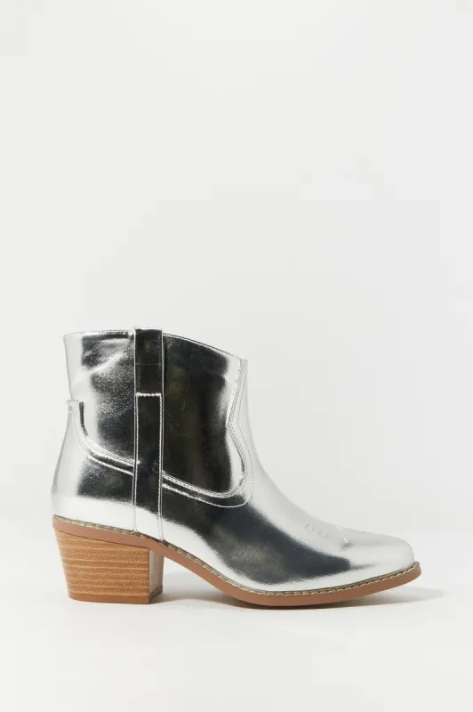 Metallic Ankle Cowboy Boot sold by Urban Planet