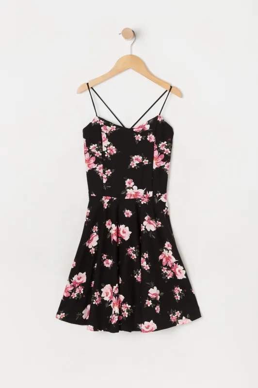 Girls Floral Skater Dress sold by Urban Planet