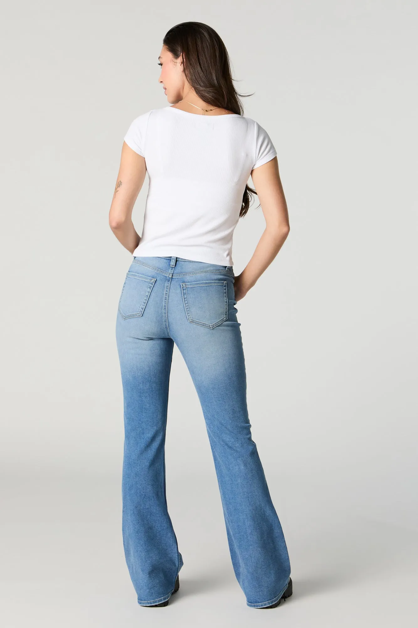Austin Medium Vintage Wash High-Rise Flare Jean sold by Urban Planet product image thumbnail 3