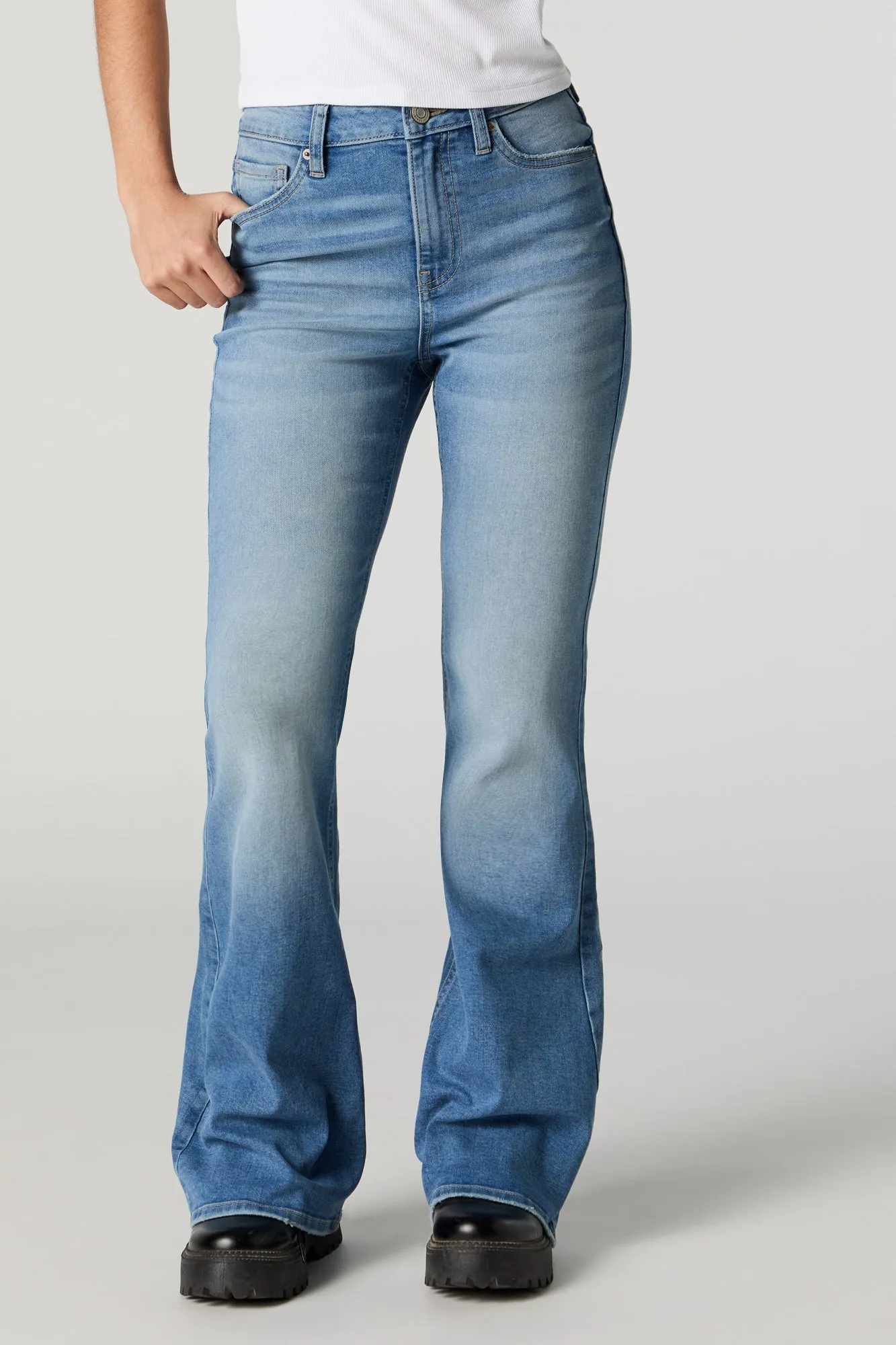 Austin Medium Vintage Wash High-Rise Flare Jean sold by Urban Planet product image thumbnail 2