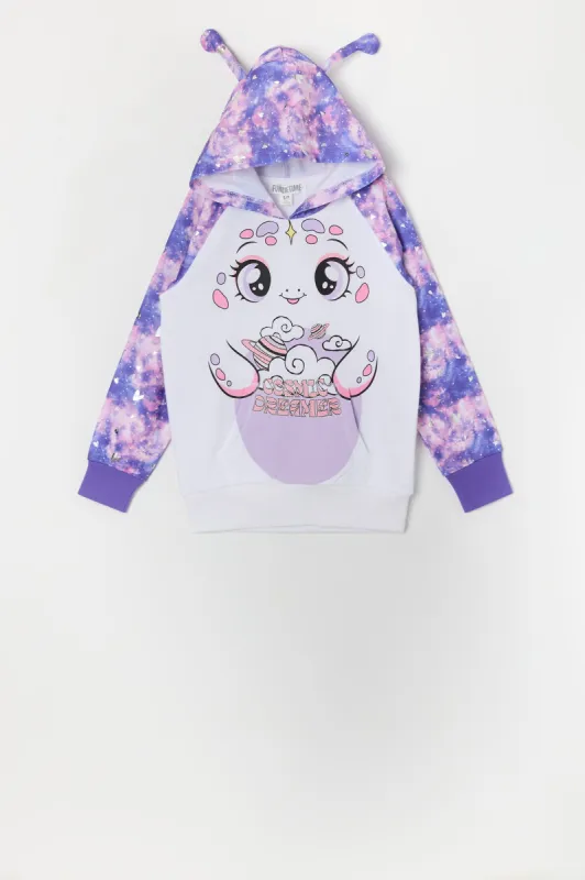 Haut à capuchon avec imprimé Alien pour fille sold by Urban Planet