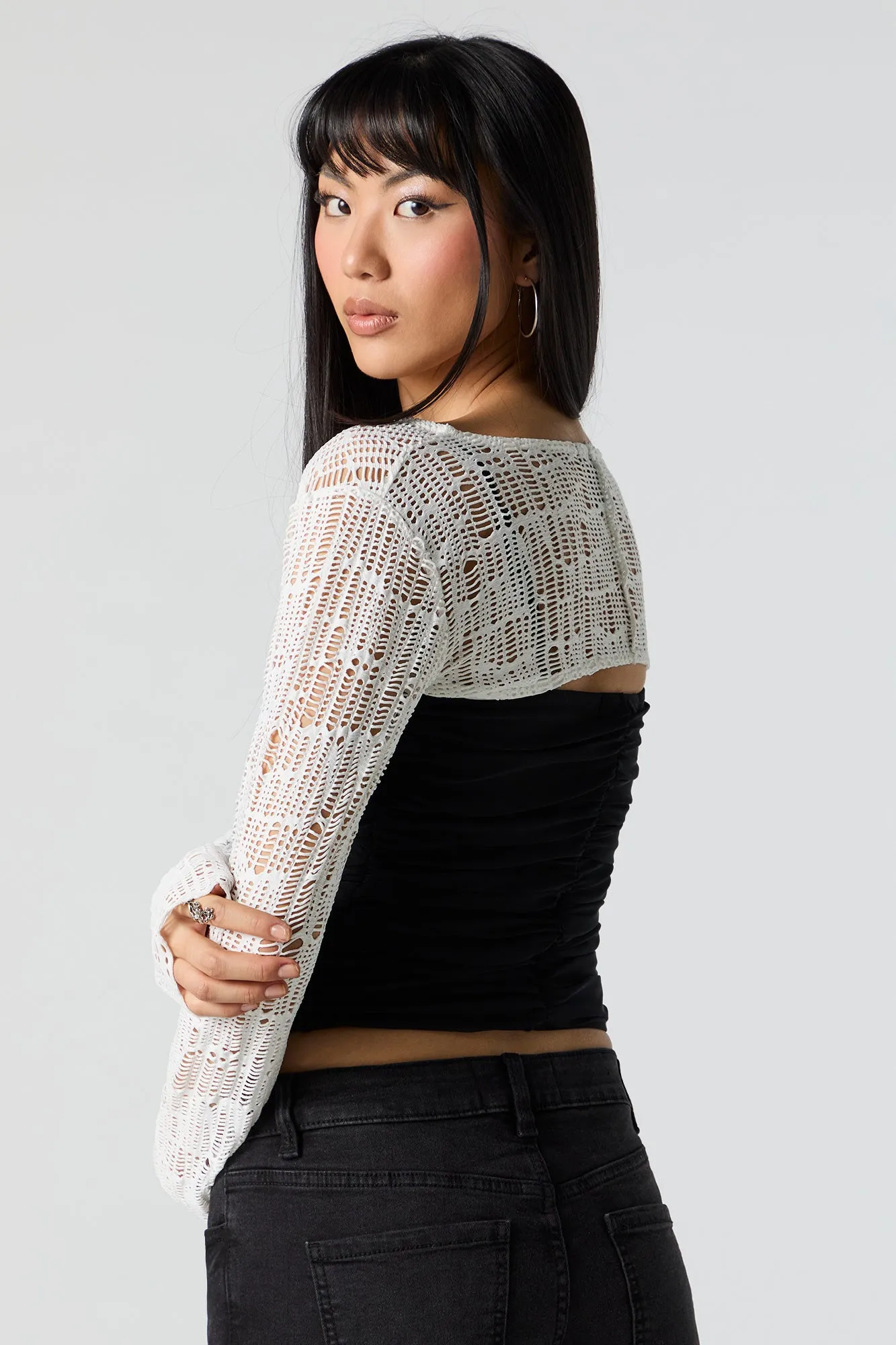 Fishnet Ultra Cropped Shrug sold by Urban Planet product image thumbnail 5